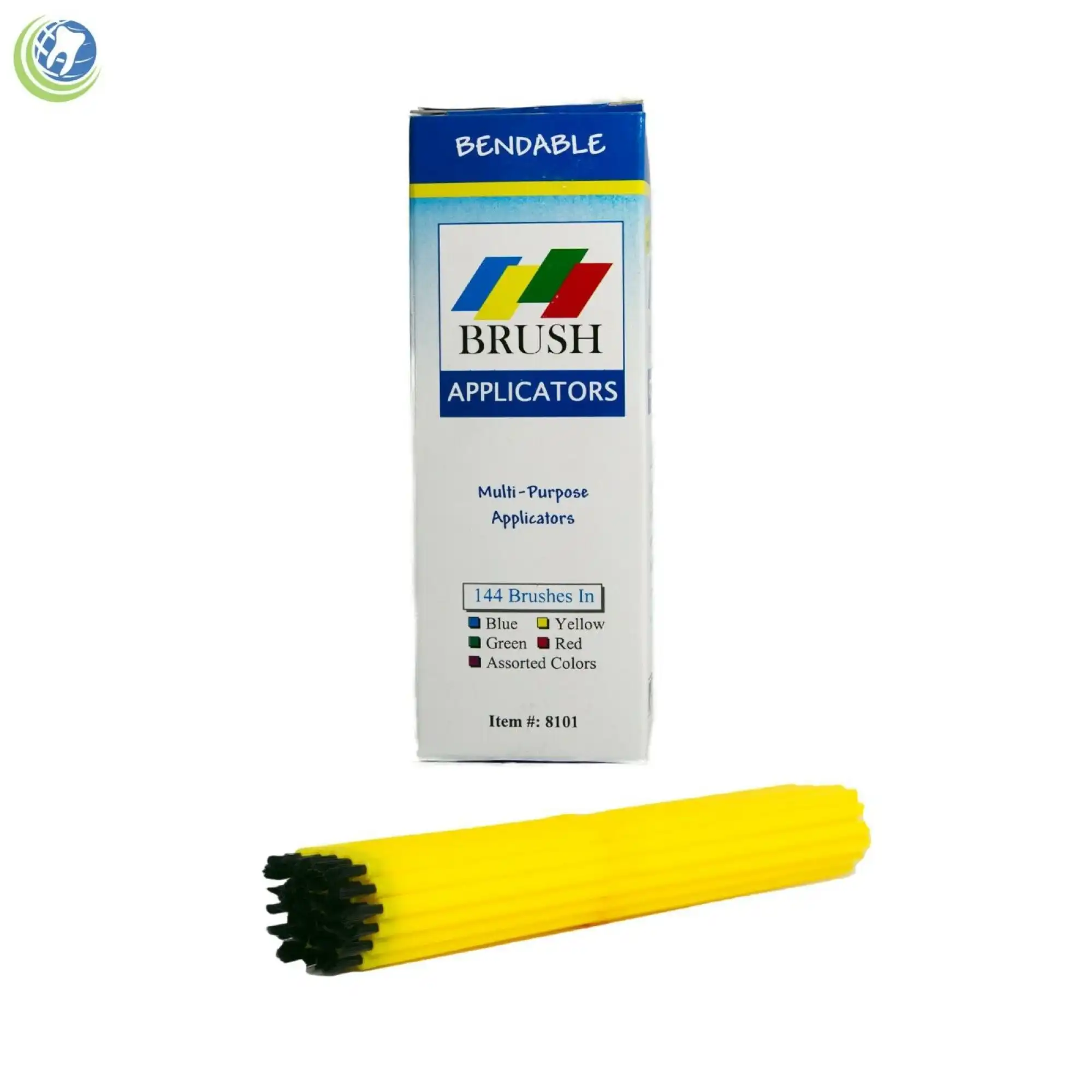 Plasdent Disposable Brush Applicators, Yellow, 144/Pk, 8101-3