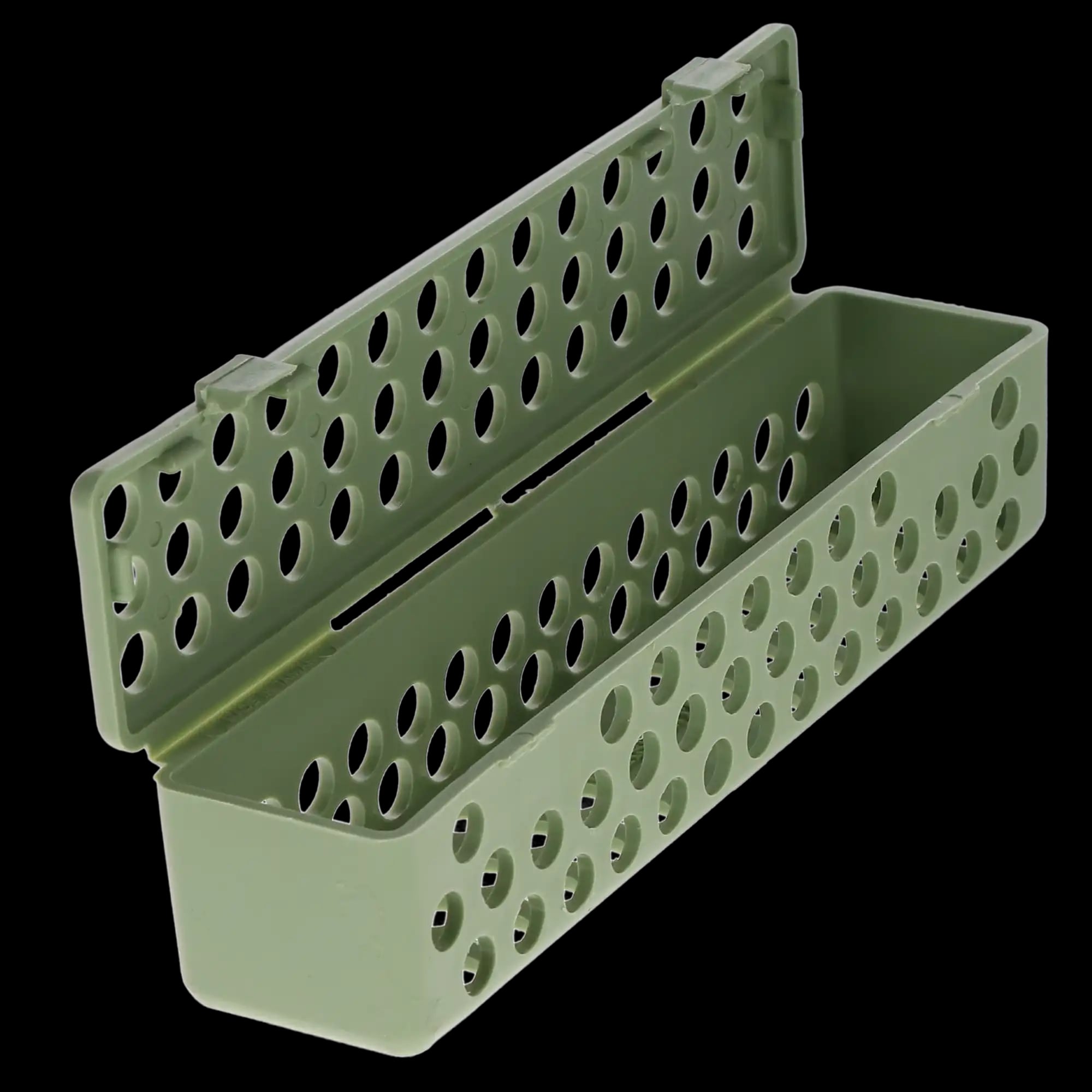 Plasdent Instrument Steri Container, with Snap Shut Hinged Lid, 8" x 1 3/4" x 1 3/4", Green, 1/Pk, 203SC-4
