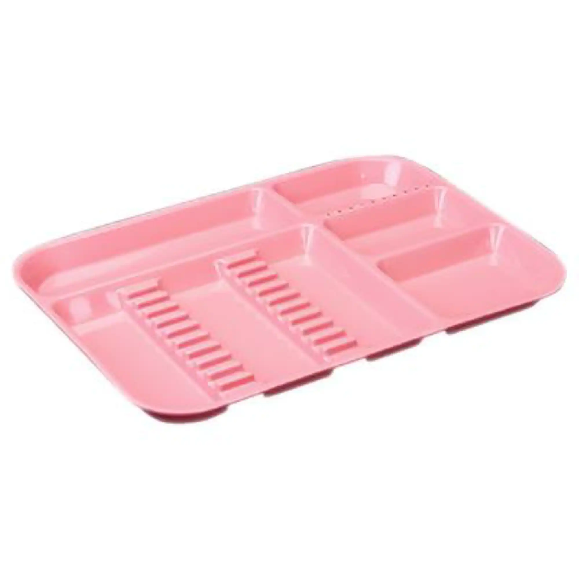 Plasdent Ritter Divided Plastic Set-Up Tray, Size B, 13 1/2" x 9 5/8" x 7/8", Neon Pink, 1/Pk, 300BDS-6