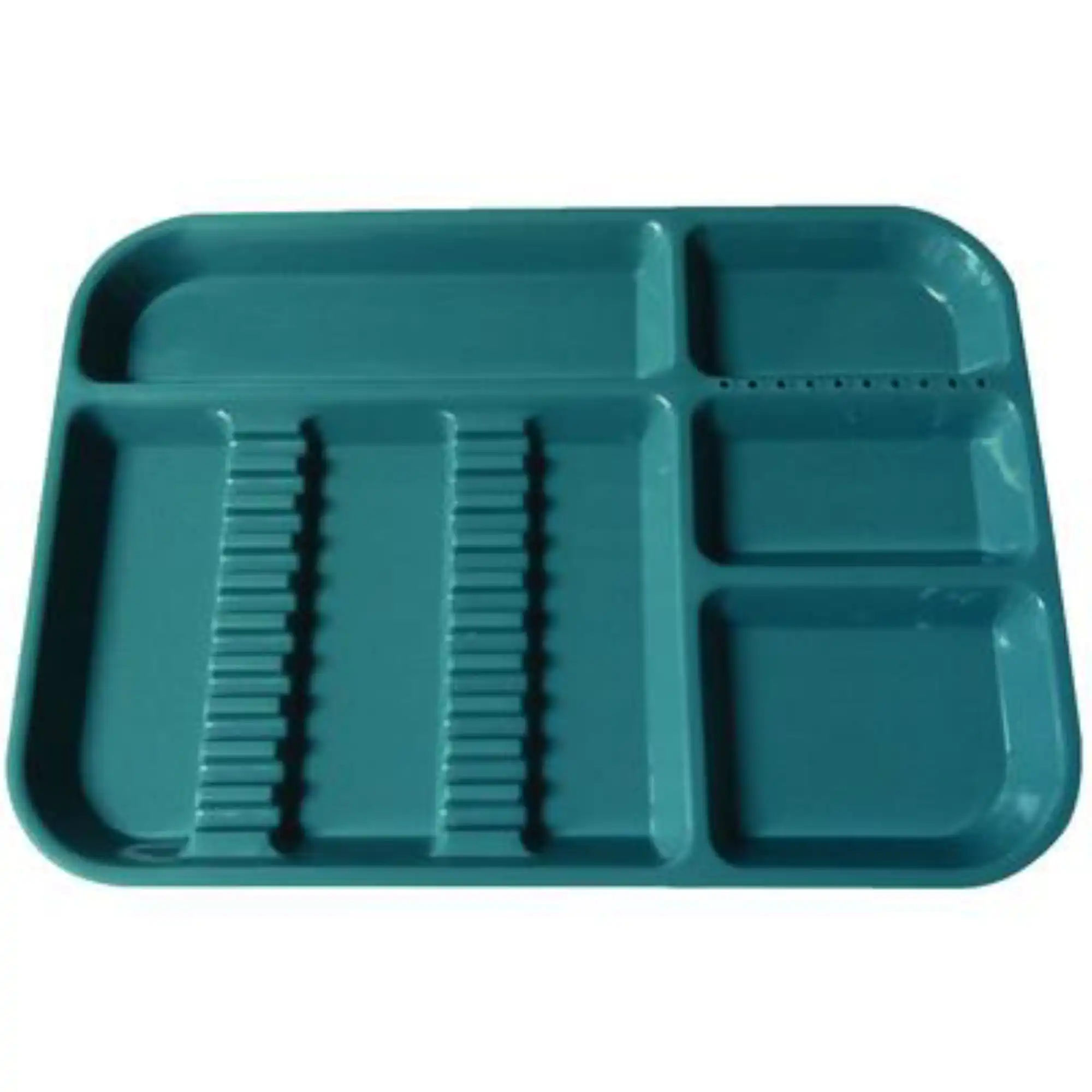 Plasdent Divided Set-Up Tray, Size B (Ritter), Teal/Aquamarine, 13-1/2" x 9-5/8" x 7/8", 1/Pk, 300BD-14