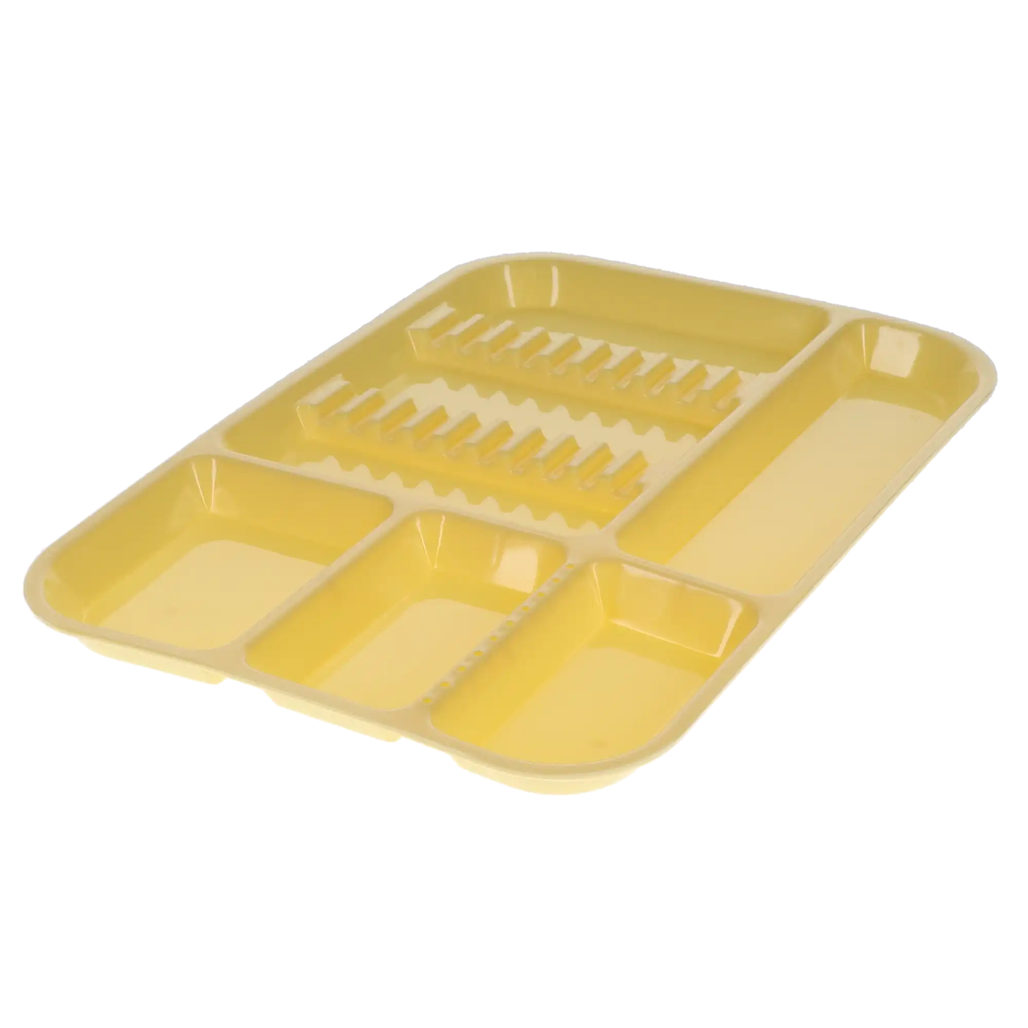 Plasdent Divided Set-Up Tray, Size B (Ritter), Yellow, 13-1/2" x 9-5/8" x 7/8", 1/Pk, 300BD-3