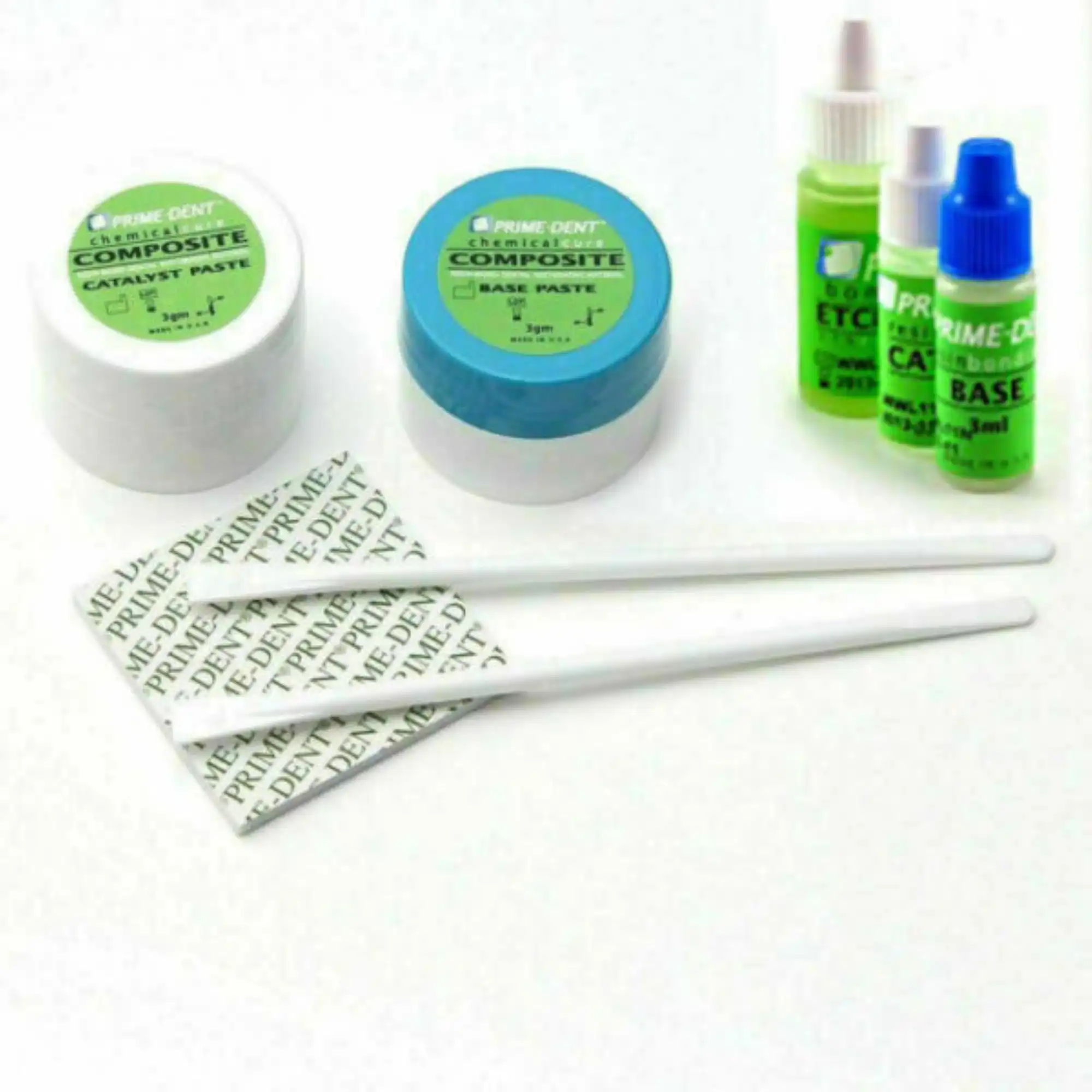 Prime-Dent Chemical Cure Hybrid Composite Kit, Universal Shade, 3g Base + 3g Catalyst Paste with Bonding, 1 Kit