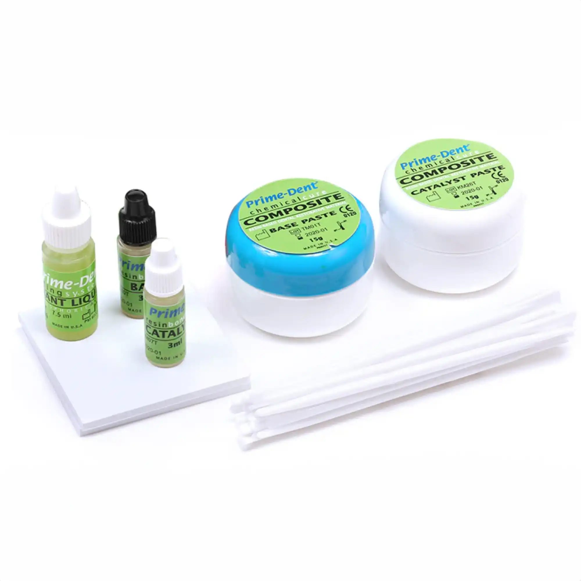 Prime-Dent Chemical Cure Hybrid Composite Kit with Bonding, Universal Shade, 15g Base + 15g Catalyst, 1 Kit, 002-012