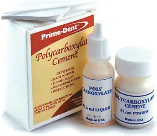 Prime-Dent Polycarboxylate Luting Cement Kit, Self-Cure, 32g Powder / 17.5mL Liquid, 010-036