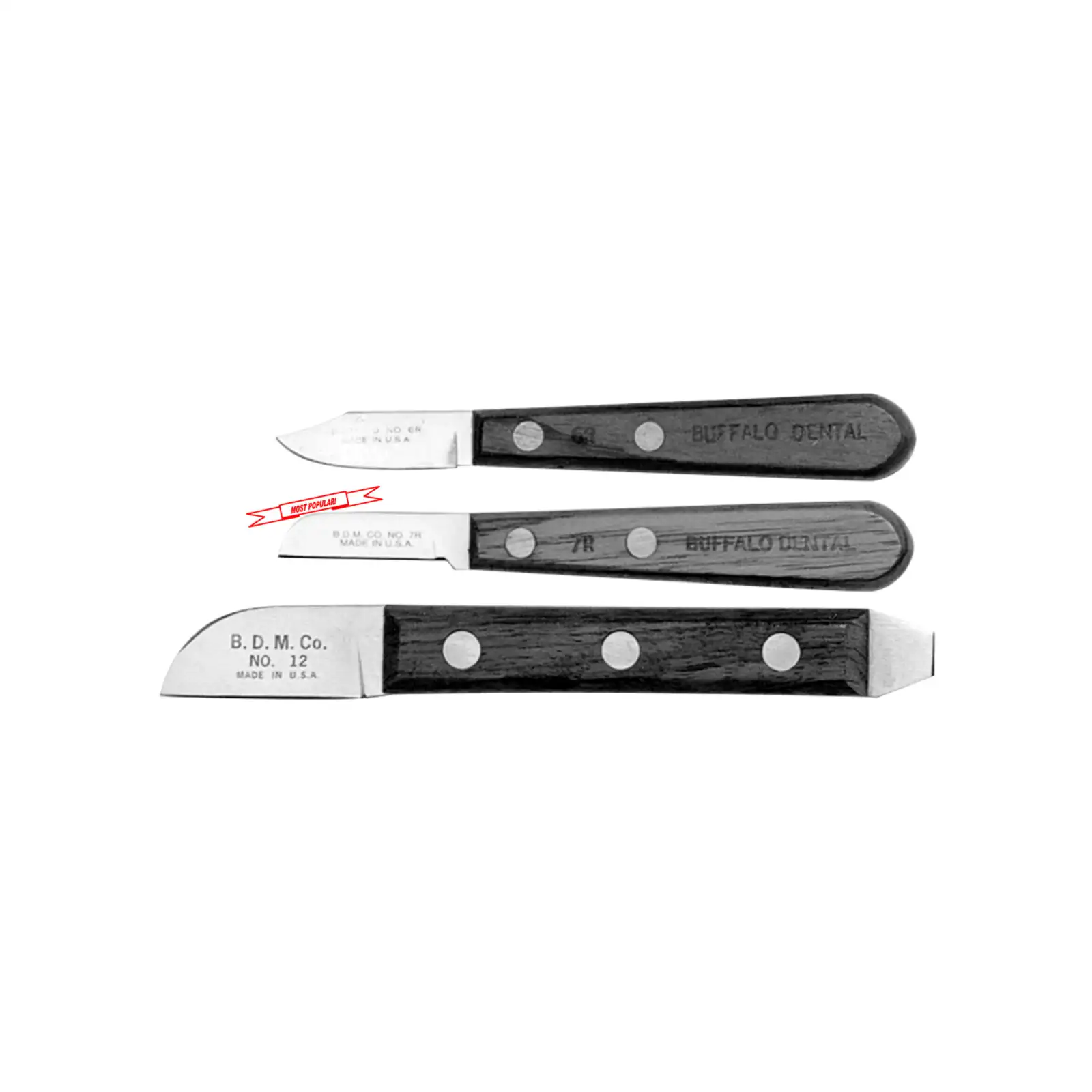 Buffalo Dental #7A Plaster Knife, Autoclavable, White Plastic Handle, 1-1/2" Carbon Steel Blade, 1/Pk, 65600