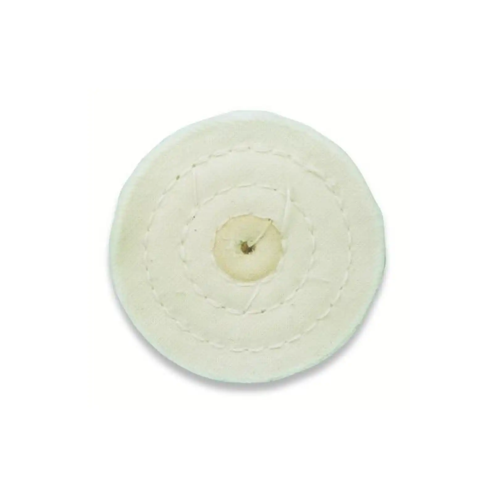 Buffalo Dental Muslin Buff Wheel, 4" x 35 Ply, Center Hole for Tapered Chuck, 1 Each