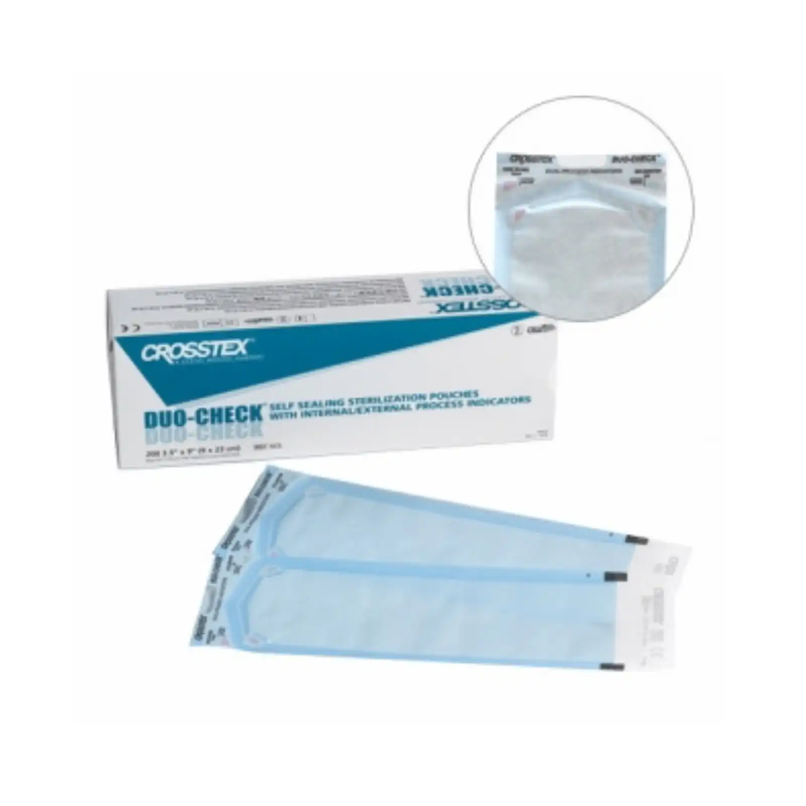 Crosstex Duo-Check Sterilization Pouches, 4.25" x 11", 200/Box