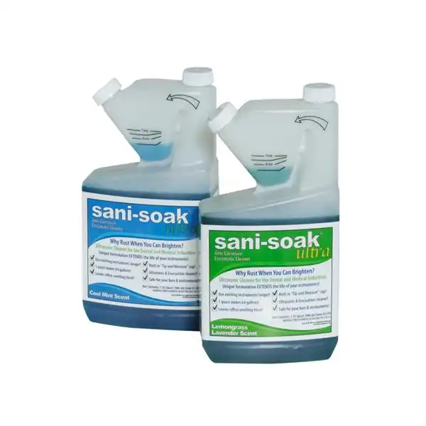 Sani-Soak® Ultra Anticorrosive Enzymatic Cleaner, Cool Mint, 1 Quart Bottle, 5201