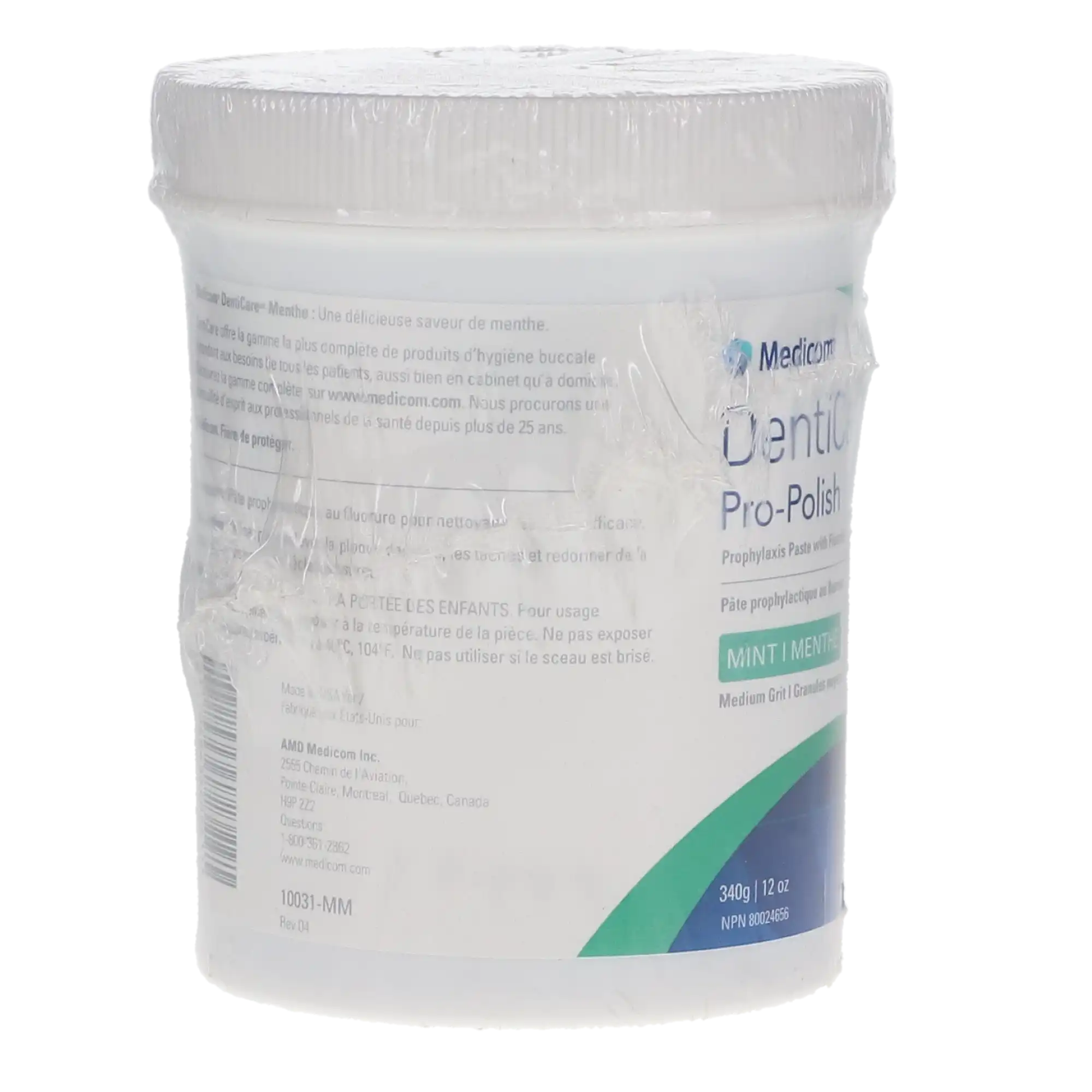 DentiCare Pro-Polish Prophy Paste with Fluoride, Medium Grit, Mint, 340 g (12 oz) Jar, 1/Pk, 10031-MMUN