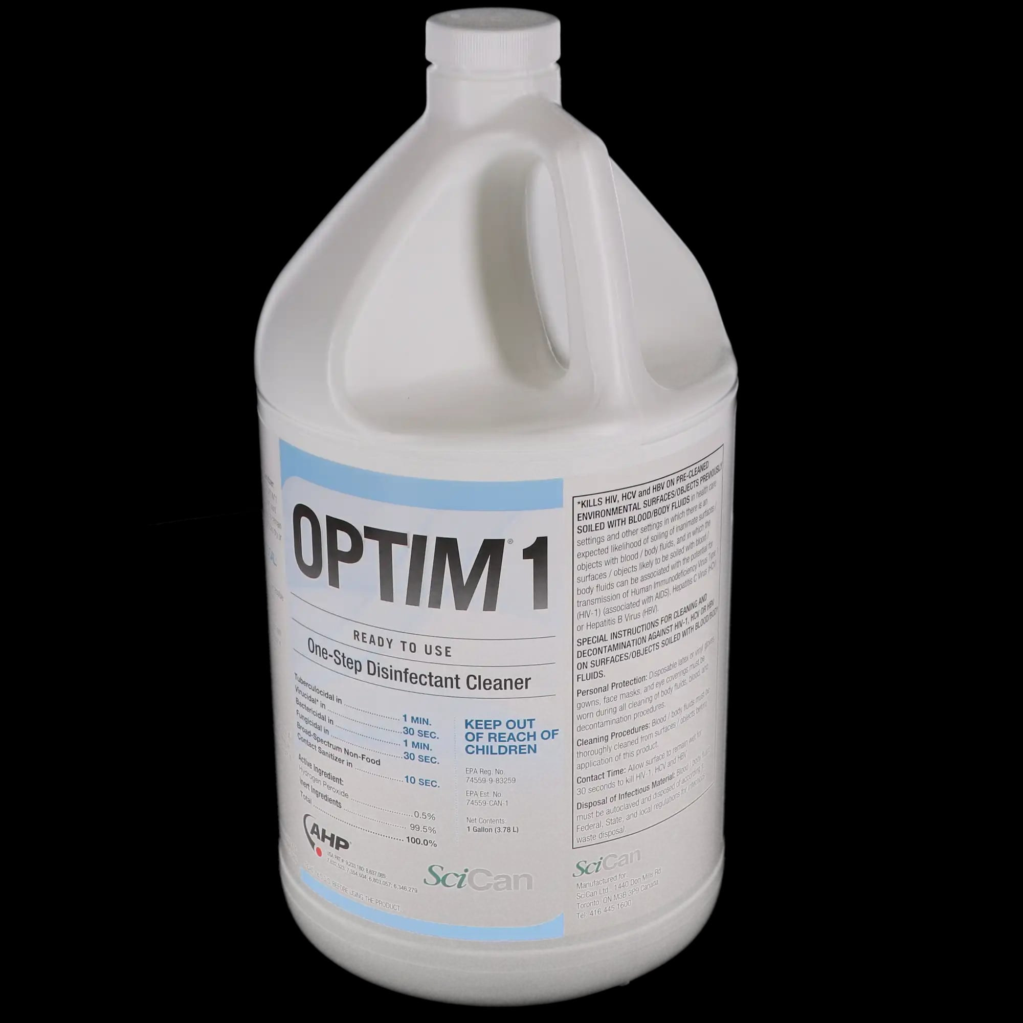 SciCan Optim 1 Disinfectant Liquid, One-Step RTU, Unscented, 4L Bottle, 1/Pk, SCI14X4