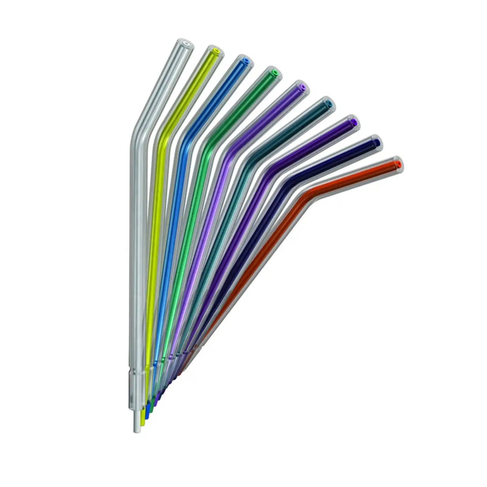 Crystal Tip Disposable Air/Water Syringe Tips, Rainbow Assorted Colors, 1500/Bag, CT2100