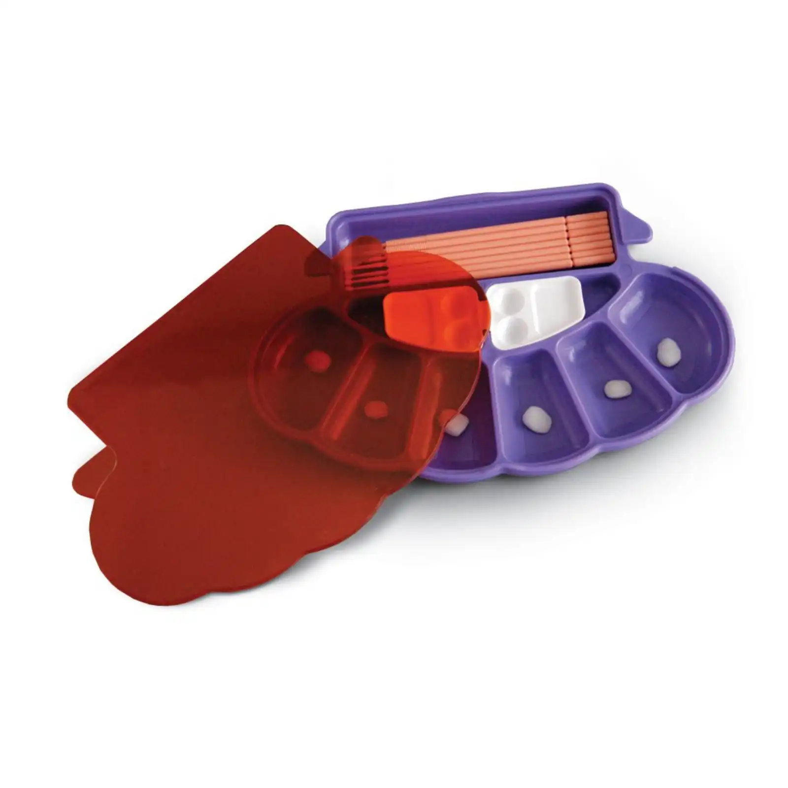 Zirc Restorative Organizer, Arch-Shaped, 13 Compartments, Neon Purple, with Light Protective Cover and 25 Mixing Wells, 20Z495R