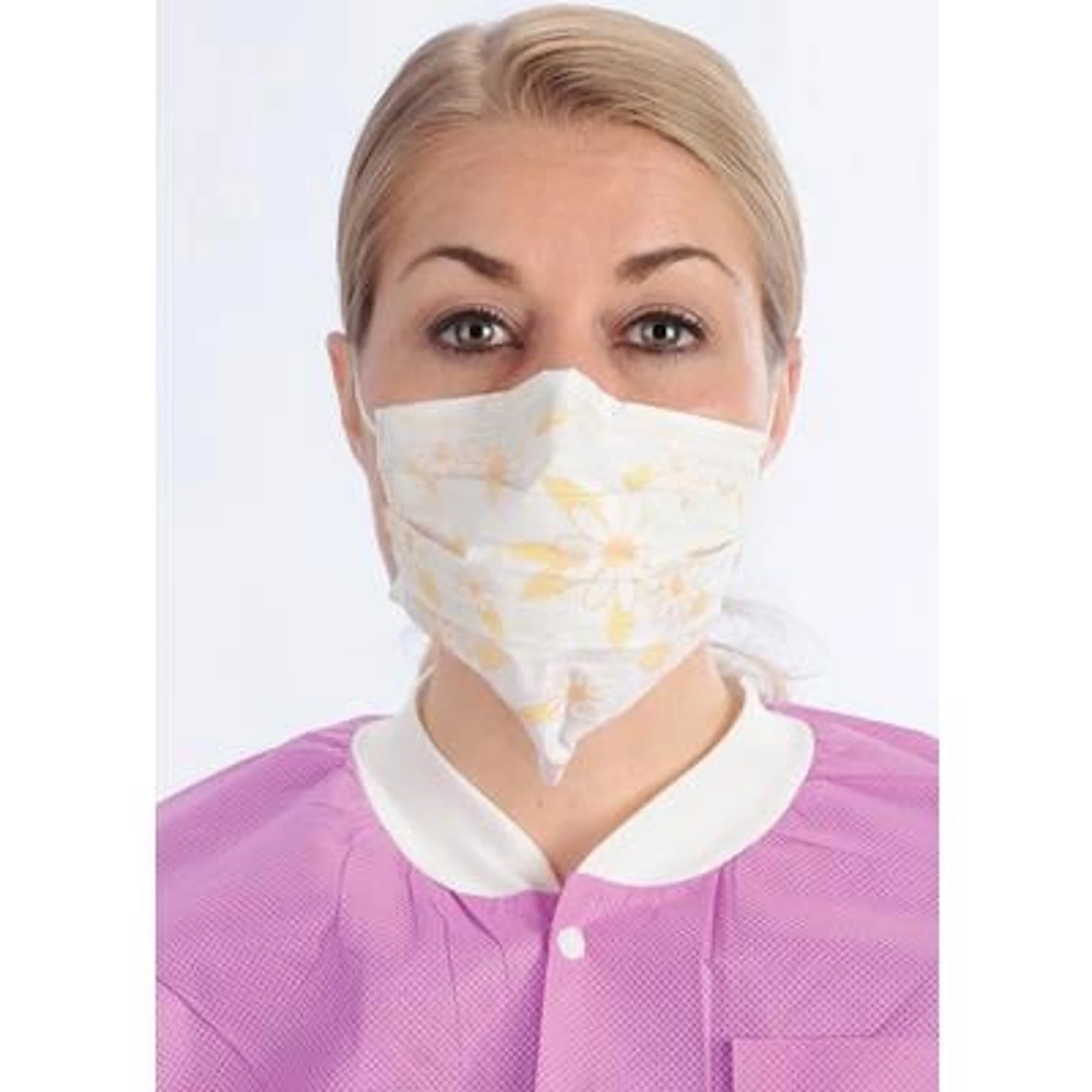 ValuMax ArchAway Double-Seal Earloop Face Mask, ASTM Level 2, Daisy Print, 50/Box