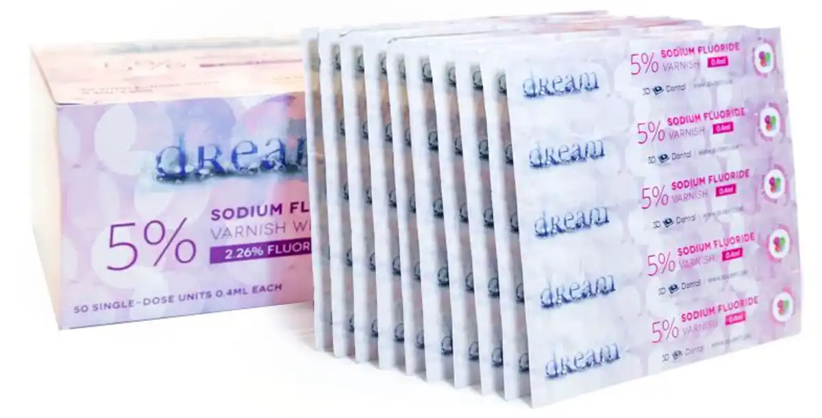 Dream Fluoride Varnish, 5% Fluoride, 0.40 ml Unit-Dose, Caramel, 50/Pk, DFVCM