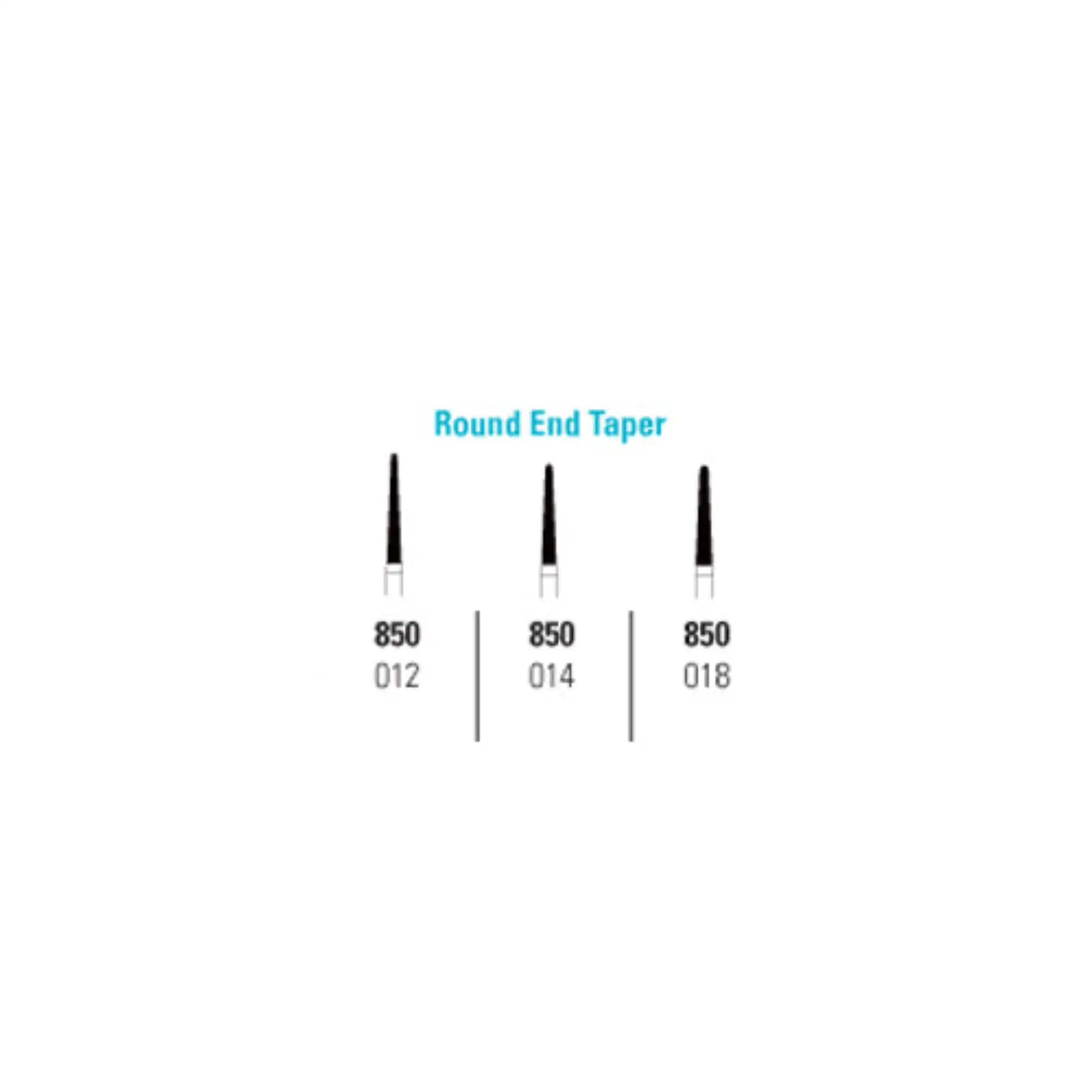 Quala Multi-Use Diamond Burs, Round End Taper, #850, 1.4 mm, Coarse, 5/Pk, Q2070011