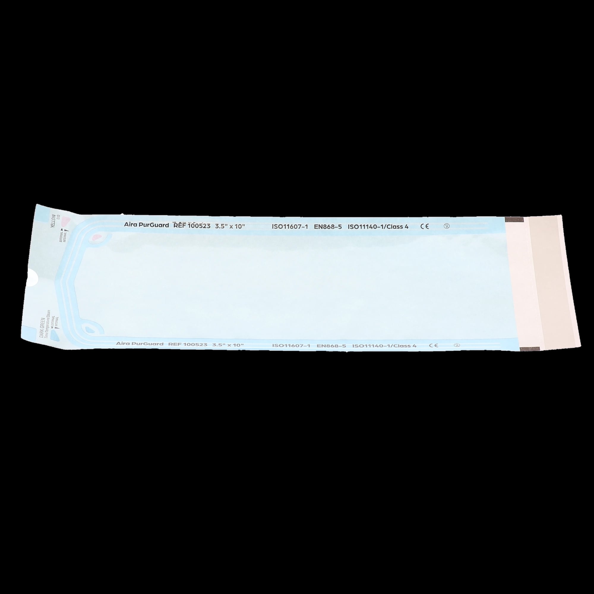 Aira Self-Sealing Sterilization Pouch, Class 4, Paper/Blue Film, 3.50" x 10", 200/Box, 100523
