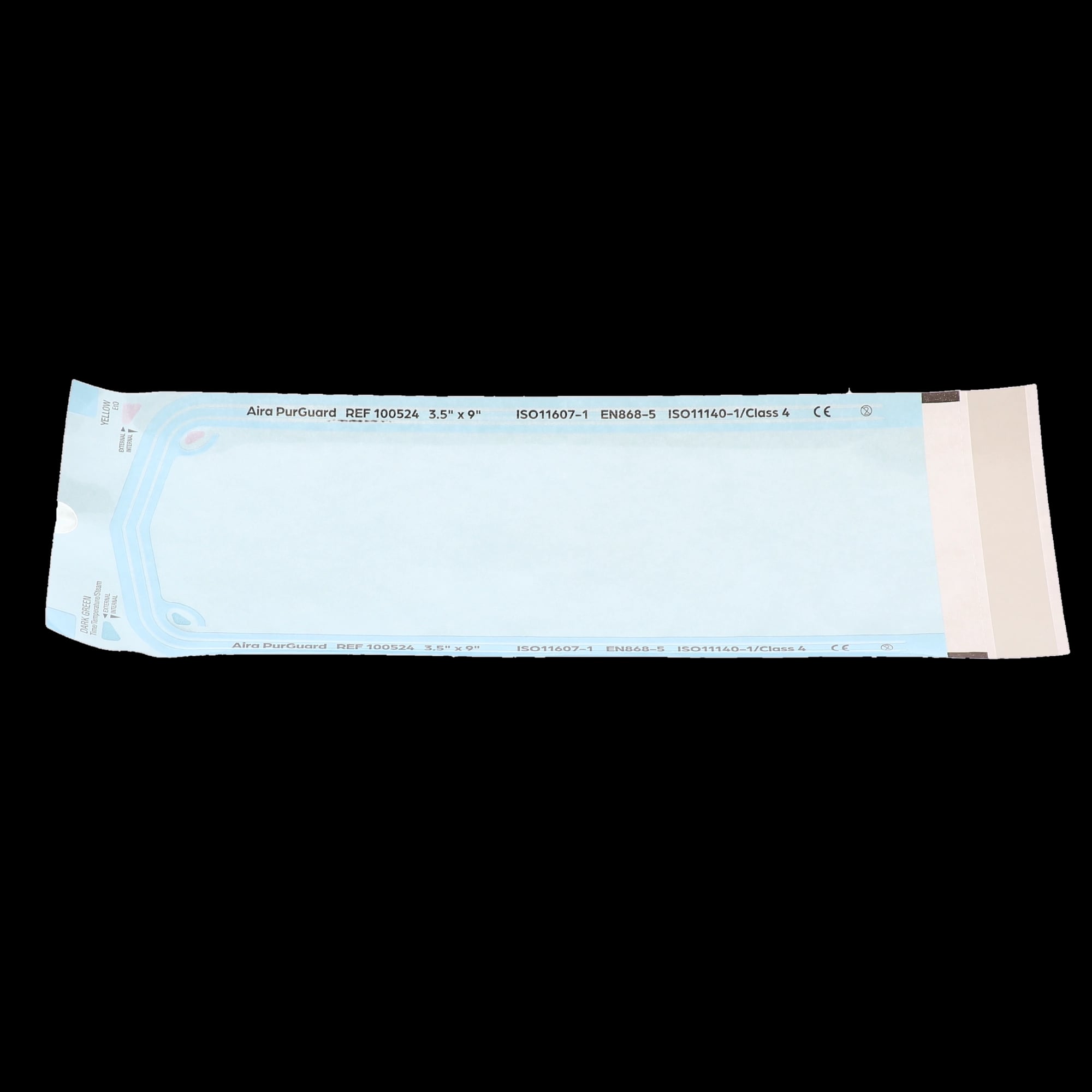 Aira Self-Sealing Sterilization Pouch, Class 4, Paper/Blue Film, 3.50" x 9", 200/Box, 100524