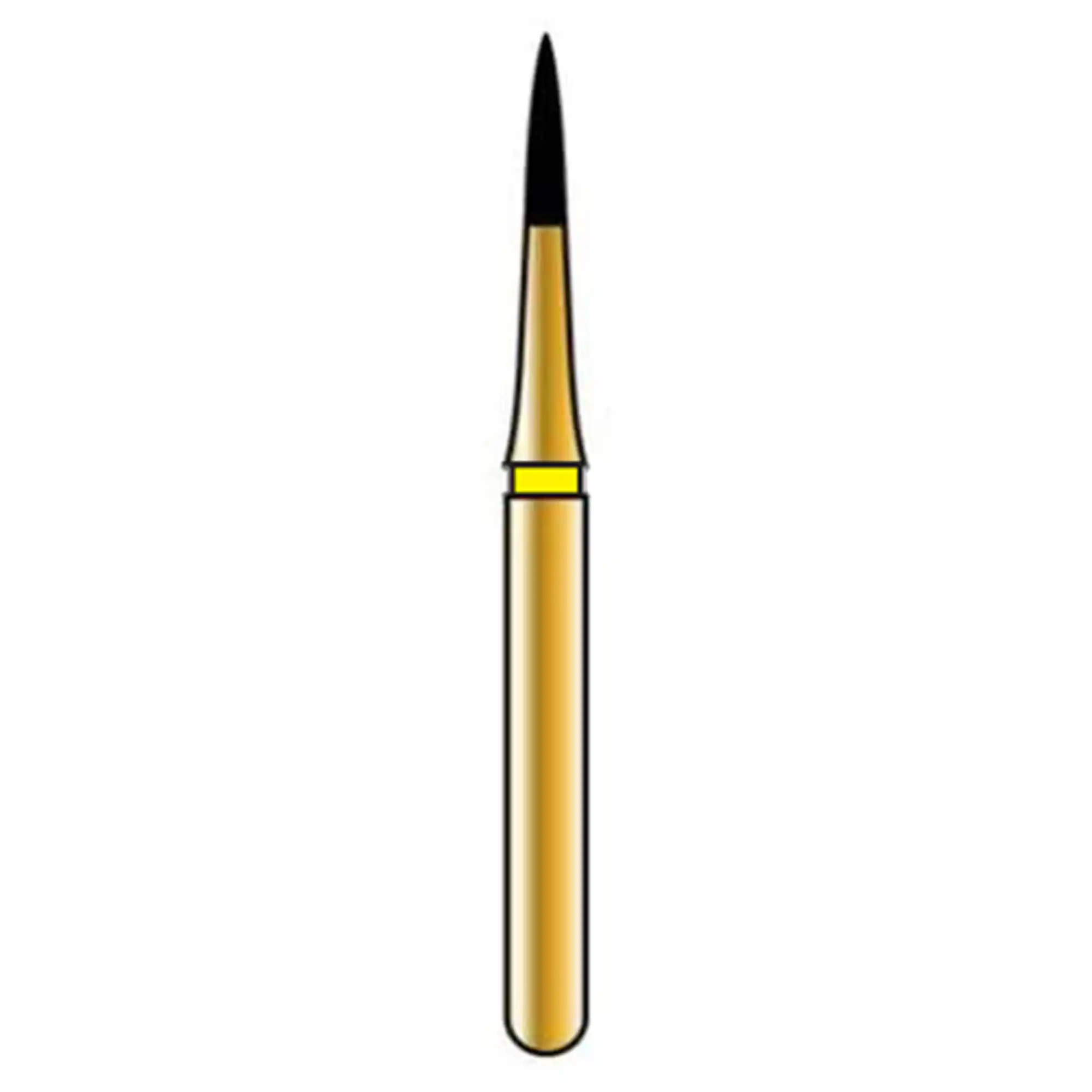 Alpen Multi-Use Diamond Bur, FG, Esthetic Finishing, #133, 1.0 mm, Extra Fine (45μm), Yellow, 5-Pack, R133EF010FG