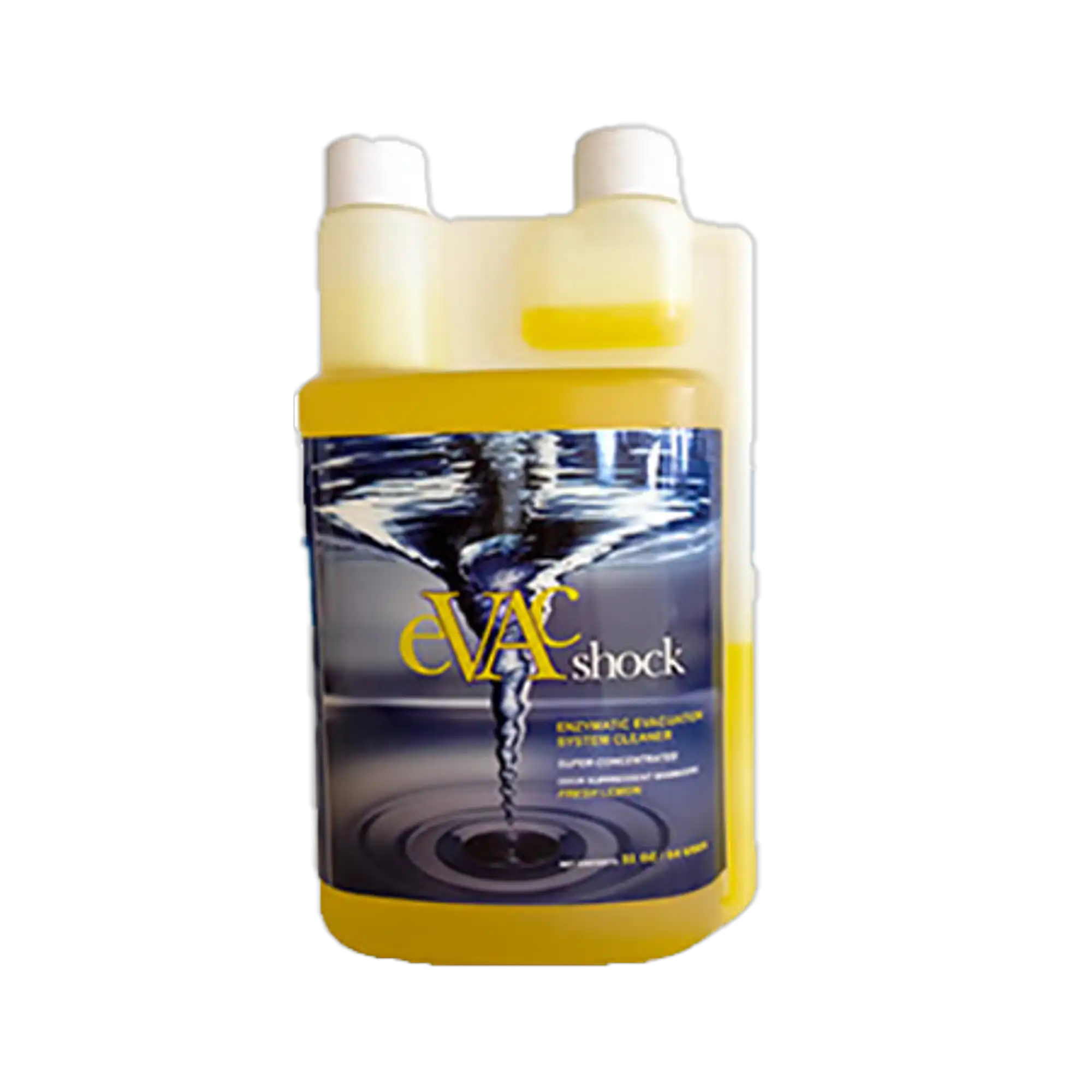 Cory Laboratories Evac Shock Evacuation System Cleaner Concentrate, Fresh Lemon Scent, 32 oz Twin Neck Bottle