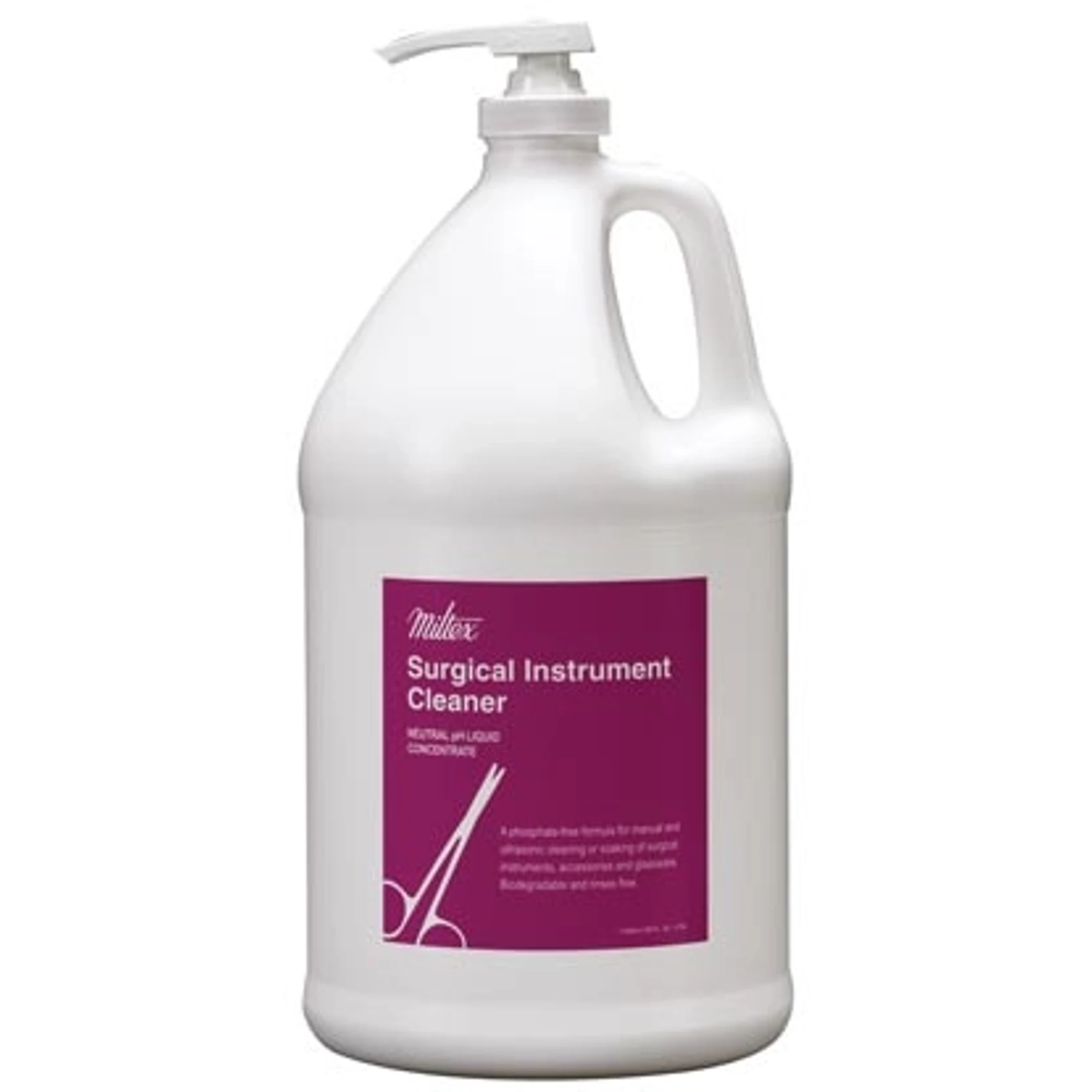 Miltex Surgical Instrument Cleaner, Super-Concentrated Liquid Detergent, Neutral pH, Phosphate-Free, 1 Gallon Jug with Pump