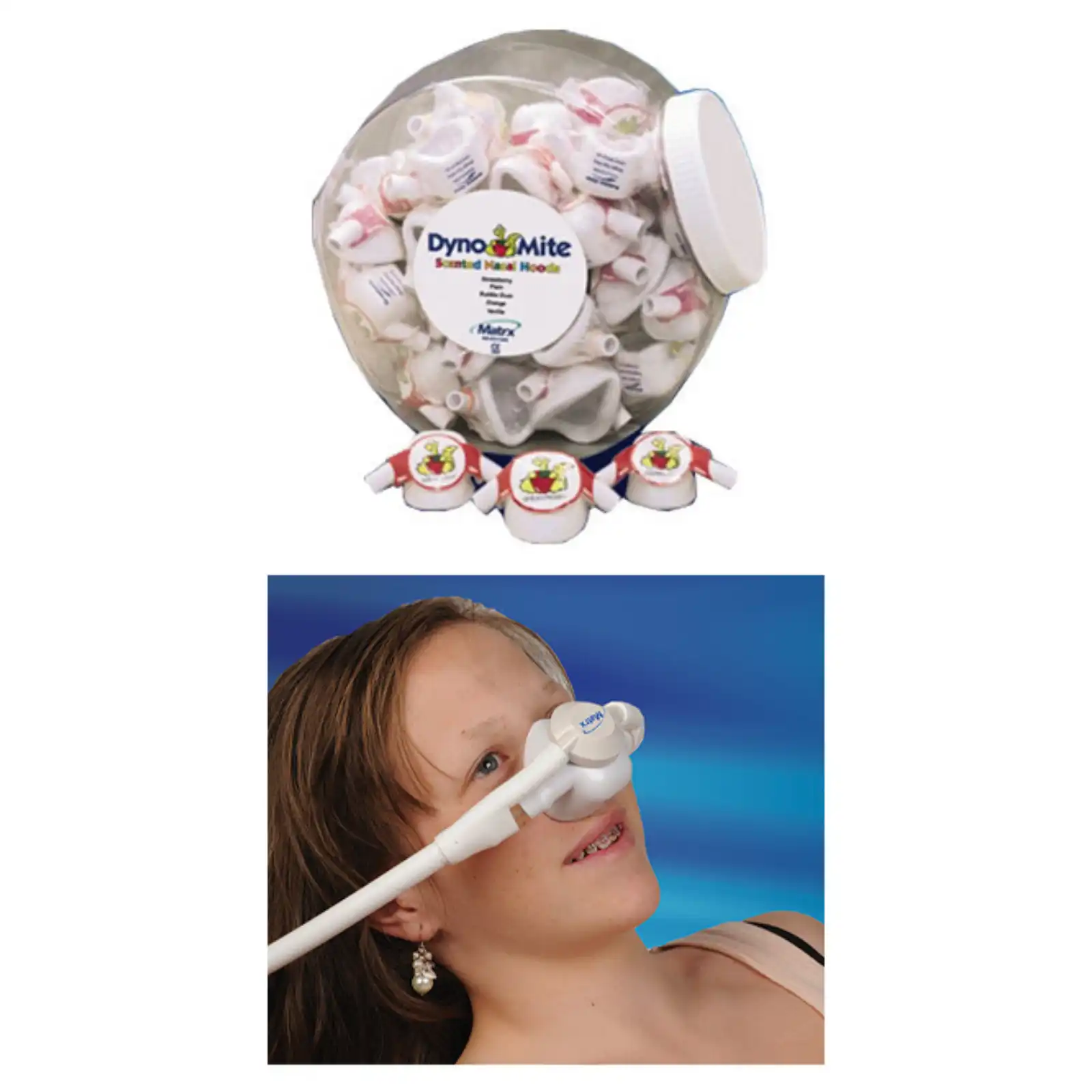 DynoMite Single-Use Nasal Hoods, Medium, Plain, 24/Pack, 91316472