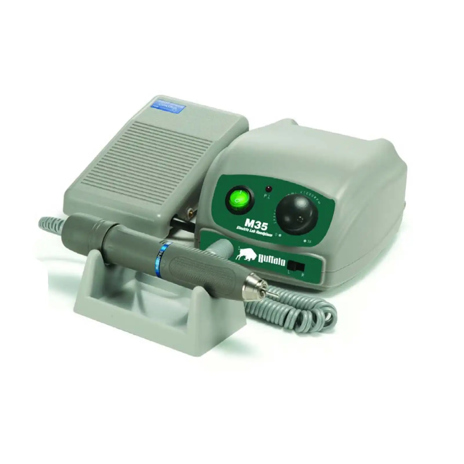 Buffalo M35 35K MG-Style Gray Electric Handpiece Only with Blue Ring, 35,000 RPM, 38140