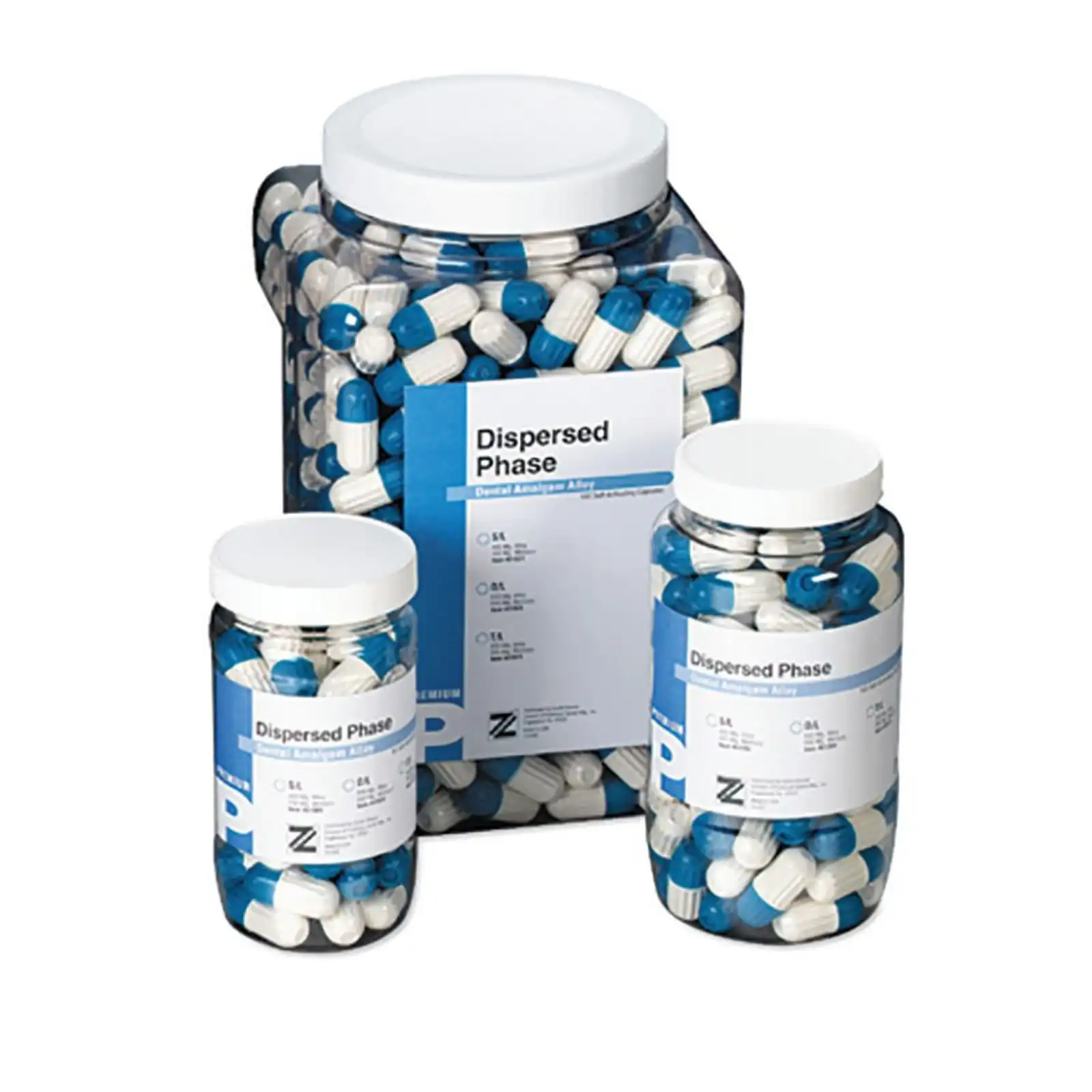 Zenith Premium Dispersed Phase Amalgam Alloy, Regular Set, 1 Spill 400 mg Capsules, 50/Jar (Ref 61008)