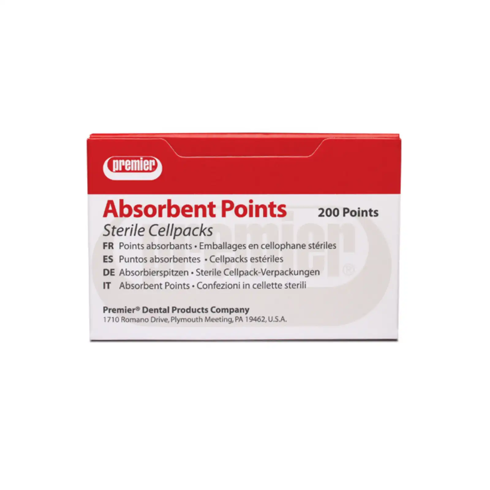 Premier Absorbent Paper Points, Medium, Sterile, White, 200/Box, 9055104