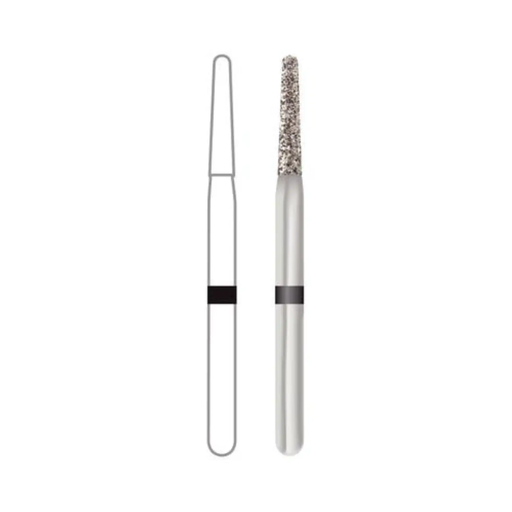 Midwest Once Sterile Single-Use Diamond Burs, FG, Taper Round End, #856, 1.4 mm, Super Coarse, Black, 25/Pk