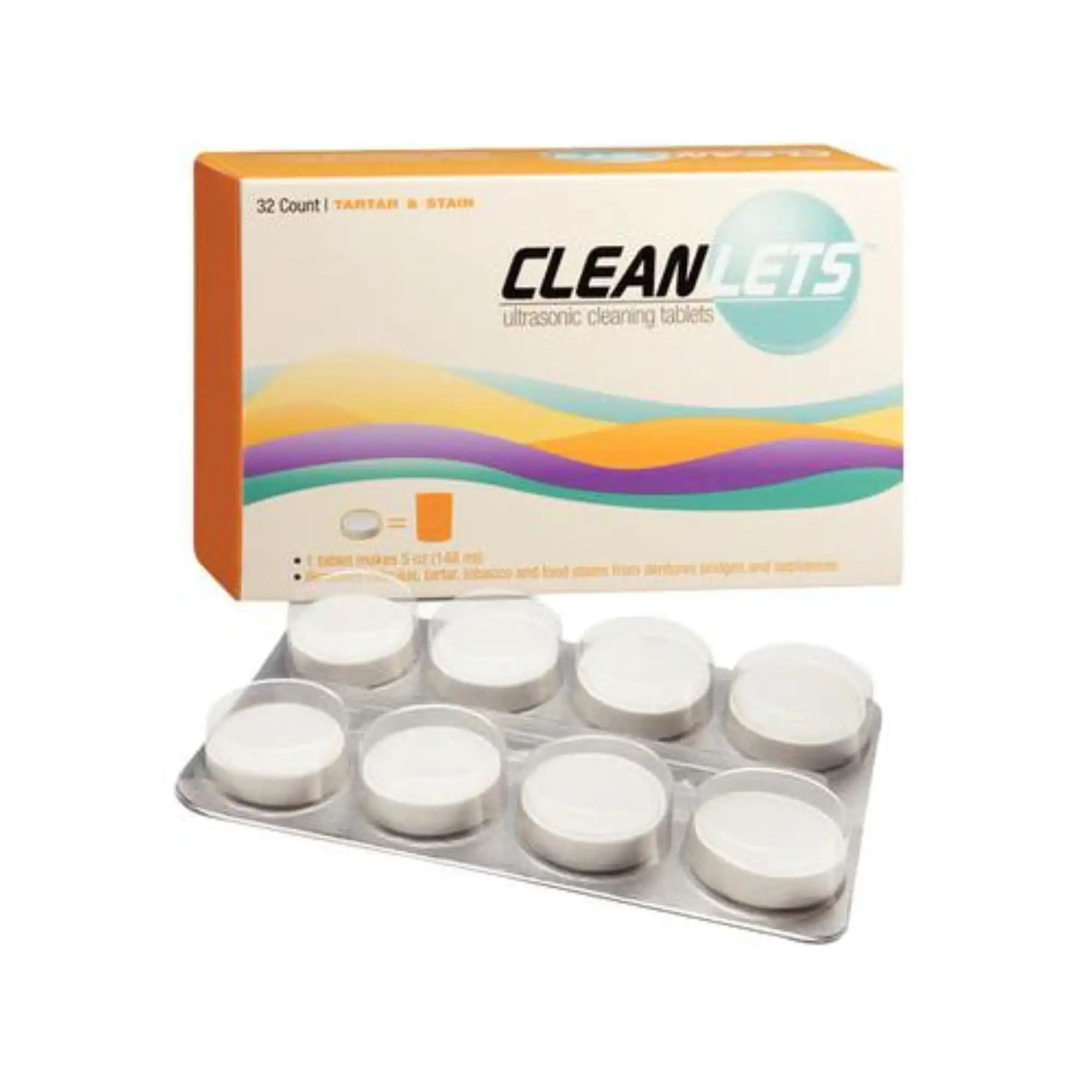 Sultan Cleanlets Tartar & Stain Ultrasonic Cleaning Tablets, Neutral pH, 32/Box, 21505