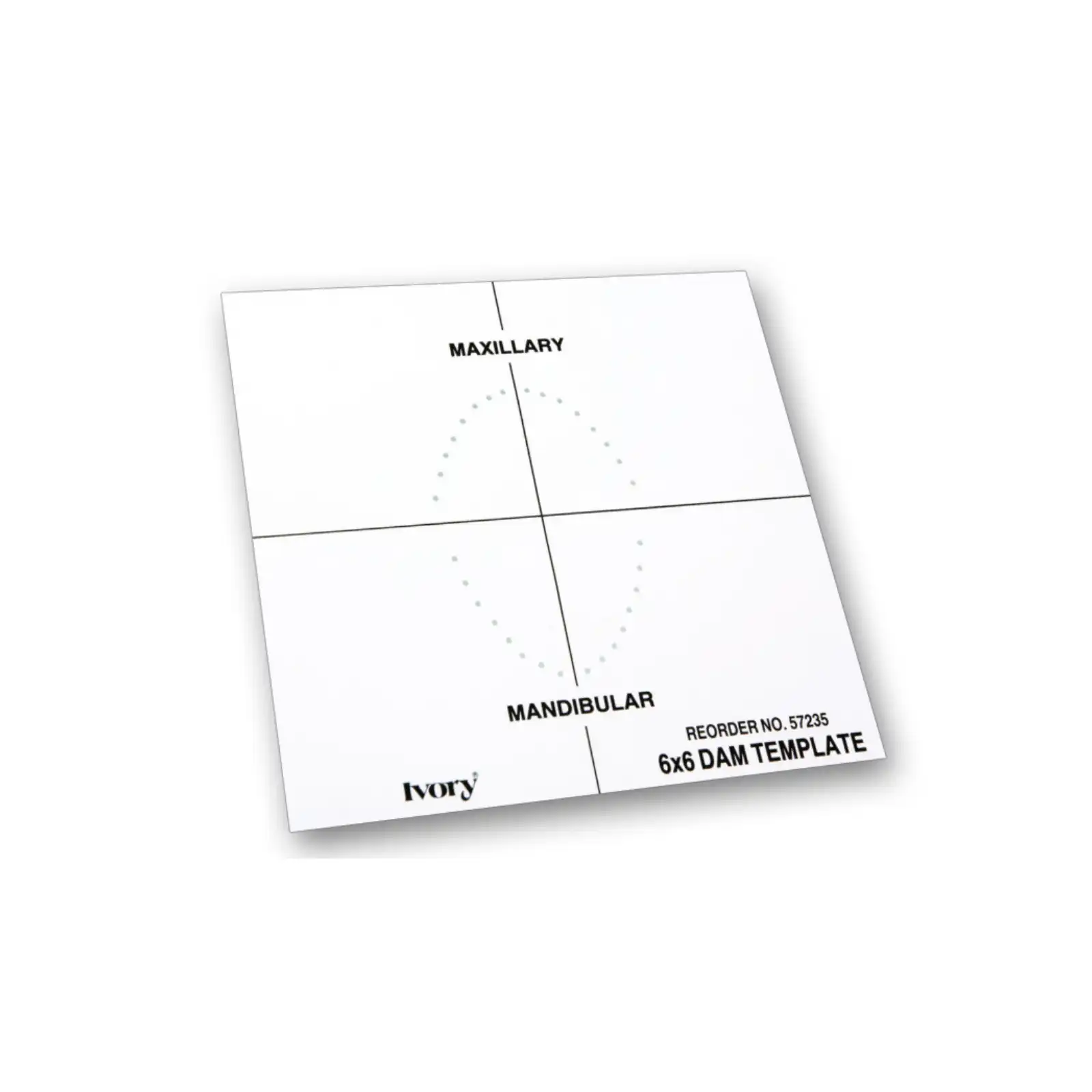 Ivory Rubber Dam Template 6" x 6", 50057235