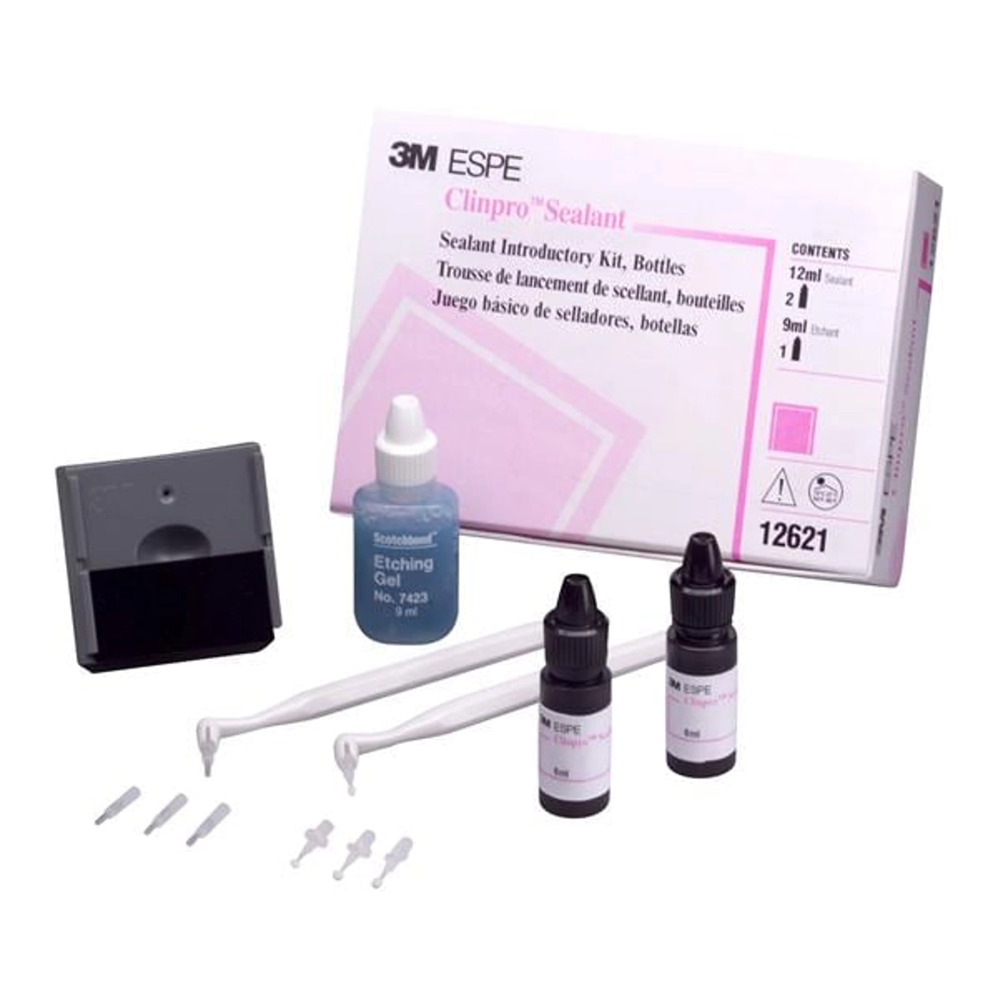 3M Clinpro Sealant Introductory Kit, Bottle, Light-Cure, Fluoride-Releasing, Pink-to-White Color Change, 2 x 6 mL Bottles, 12621