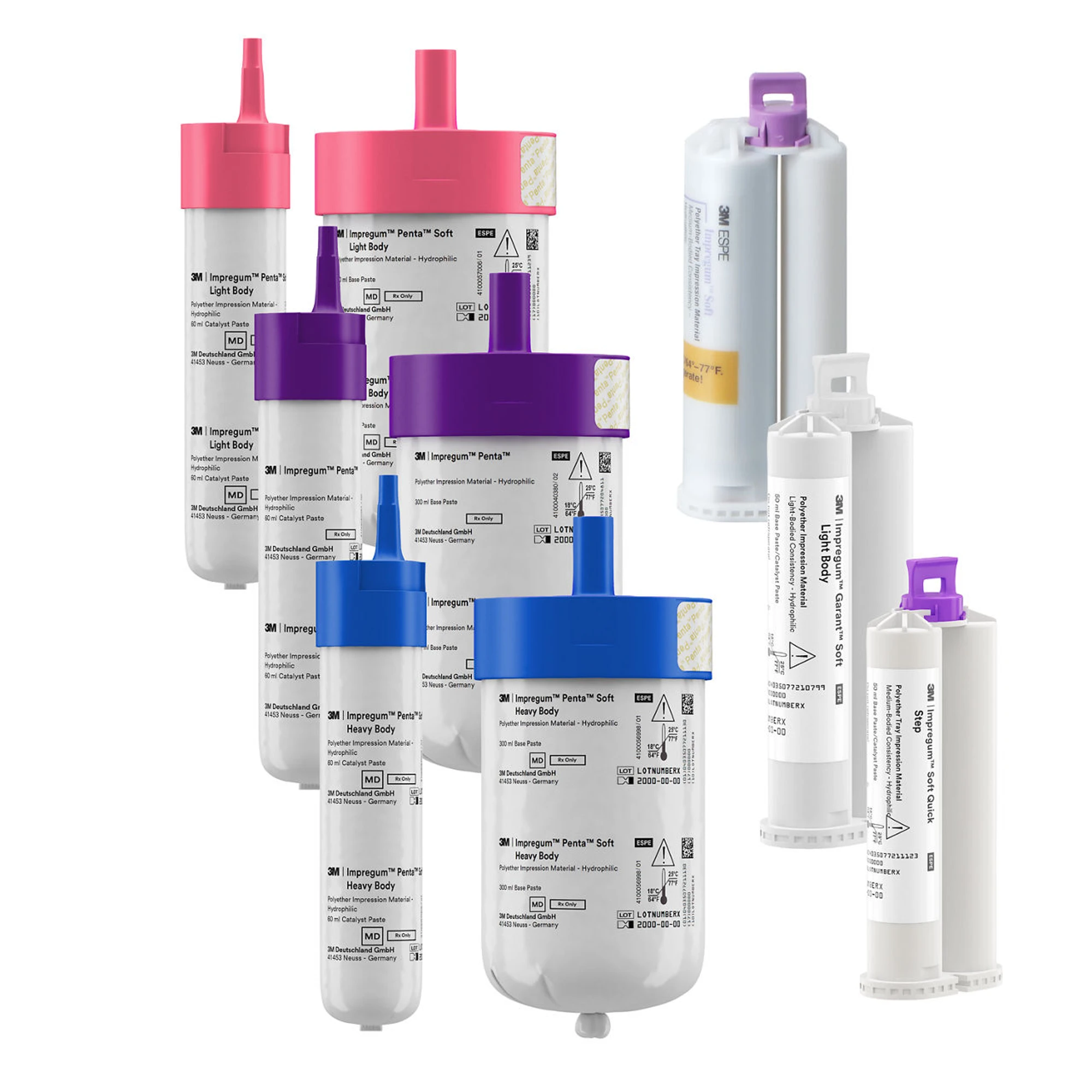Impregum Garant Soft Tray Intro Kit, Medium and Light Body, Polyether, 50ml Cartridges, 31786