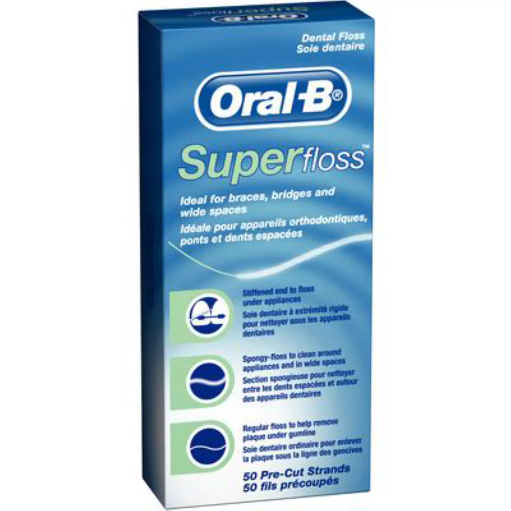 Oral-B SuperFloss Office Pack, Mint, Pre-Measured Strands, 50/Box, 24 Boxes/Case, 1200 Strands, 80721154