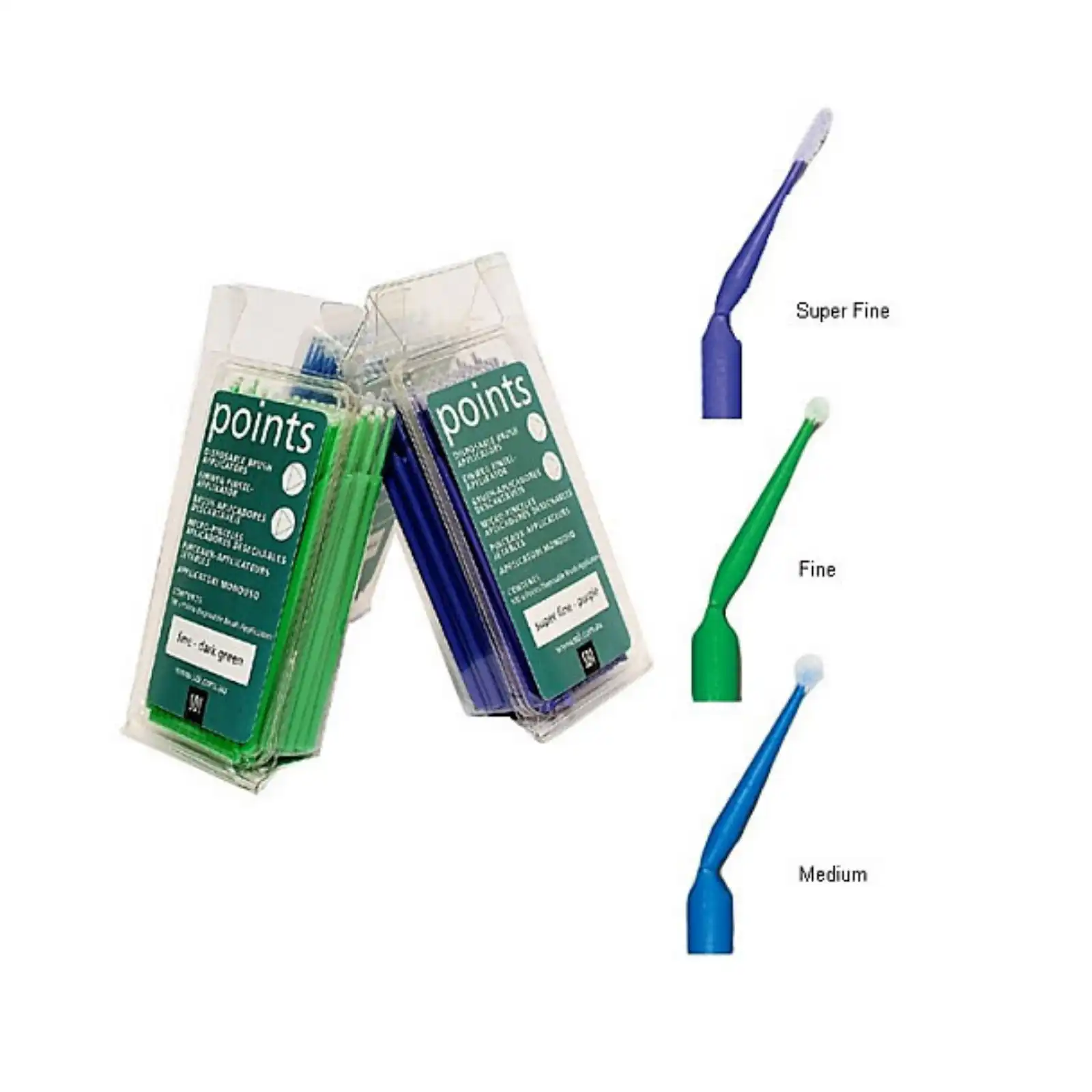 SDI Points Disposable Brush Applicators, Medium, Light Blue, 400/Pk, 8100119