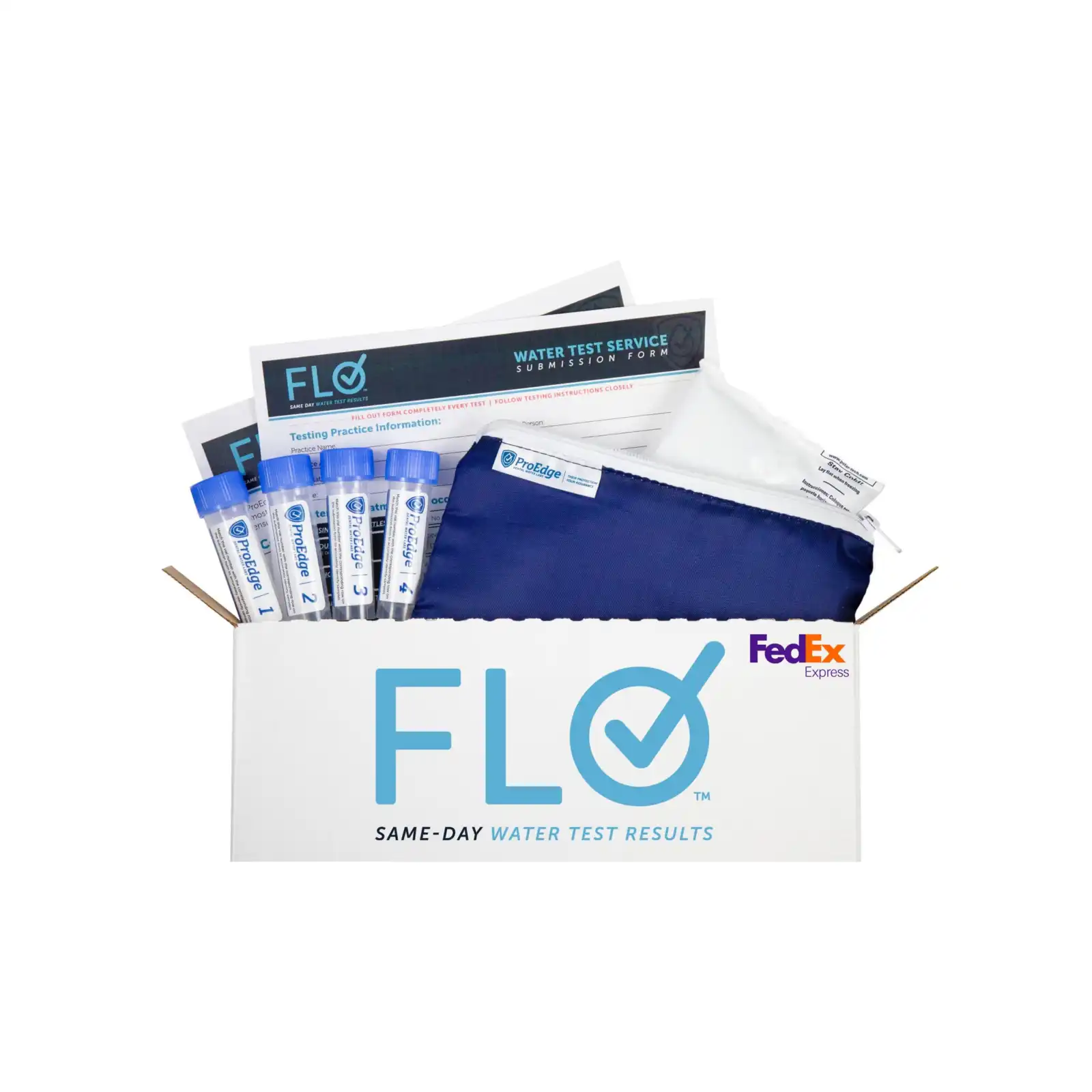 ProEdge Flo Water Testing Service Kit, 12-Vial, Same-Day Results, 71201