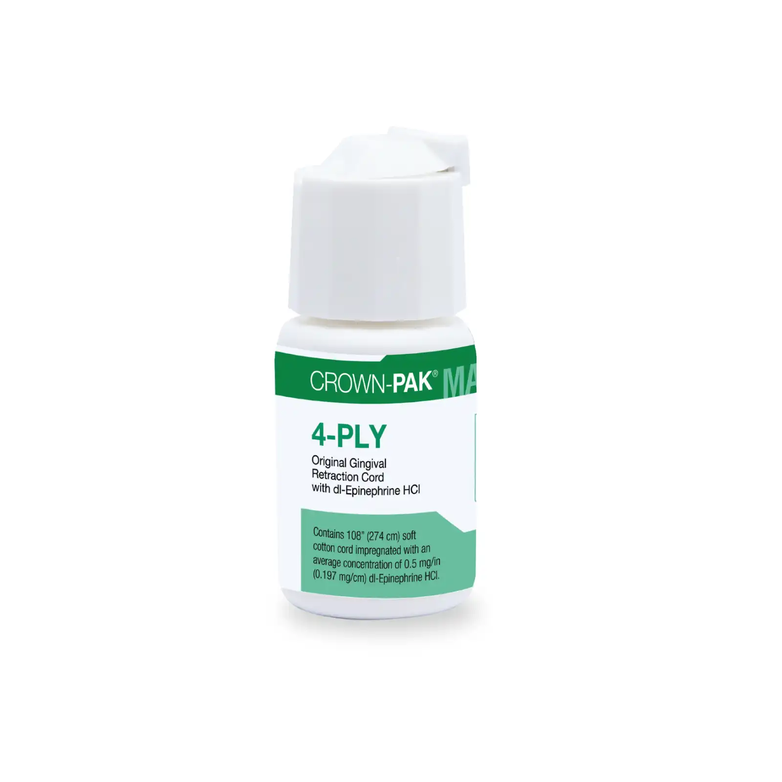 Gingi-Pak MAX Original Retraction Cord with Epinephrine, 4-Ply, 108 in/Bottle