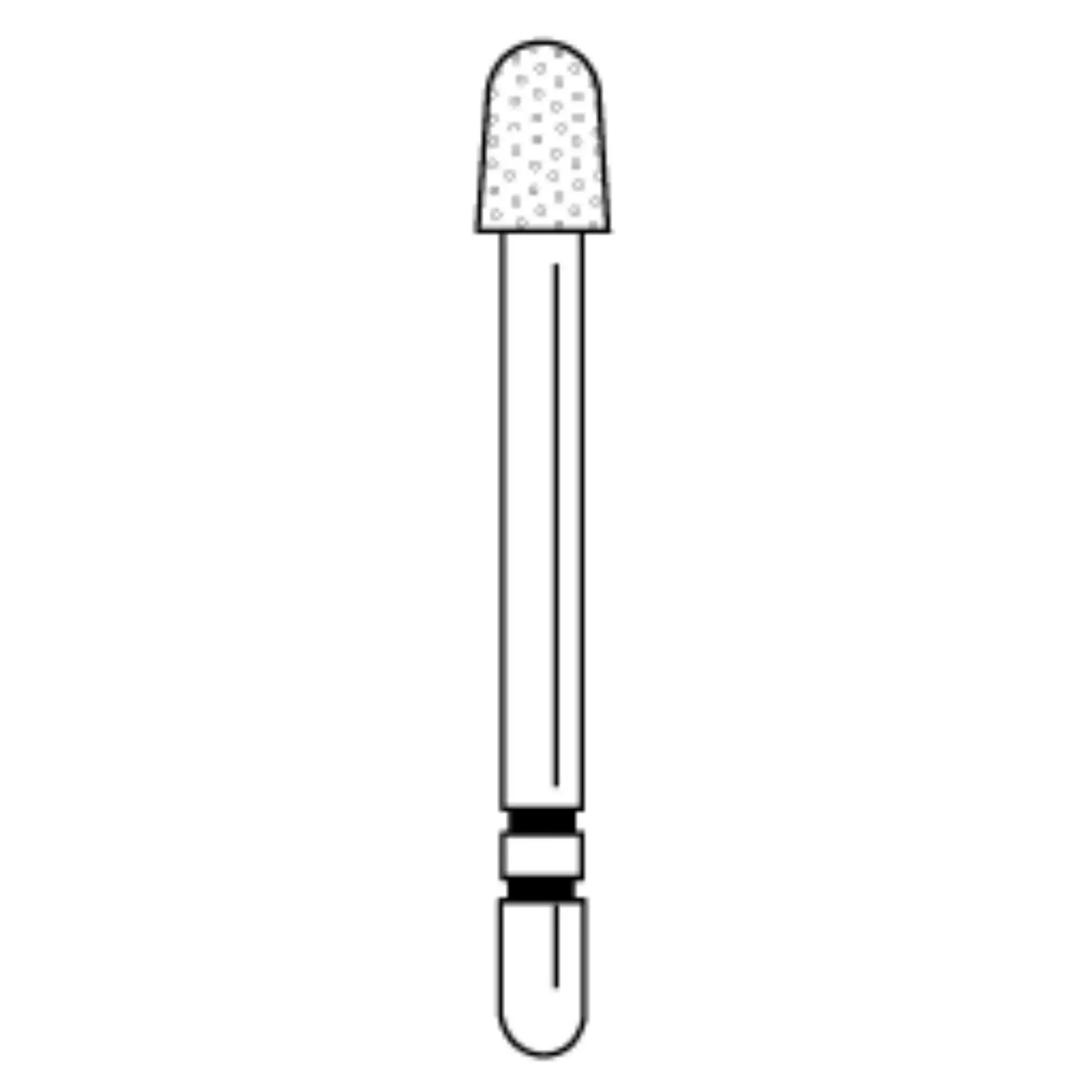 Two Striper Diamond Bur, FG, Round-End Taper, 785.4, Coarse, Green, 2.6 mm Major/2.2 mm Minor Diameter, 4.0 mm Length, 5/Pk, 2015470