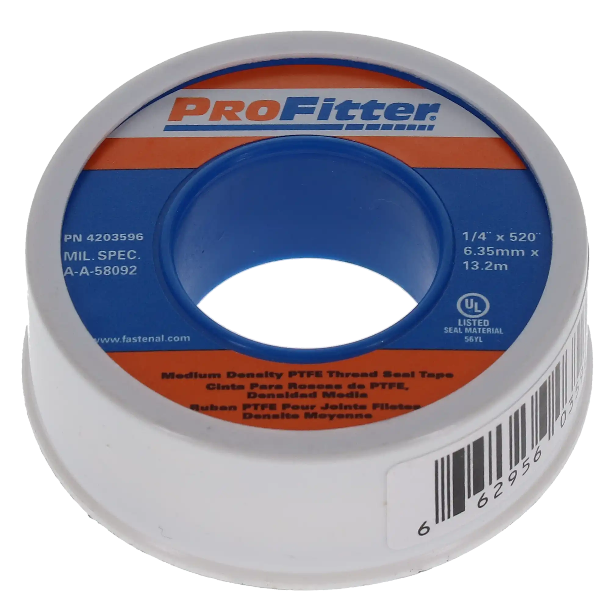 DCI International Teflon Tape, 1/4" x 14.44 Yards, Single Roll, 9950