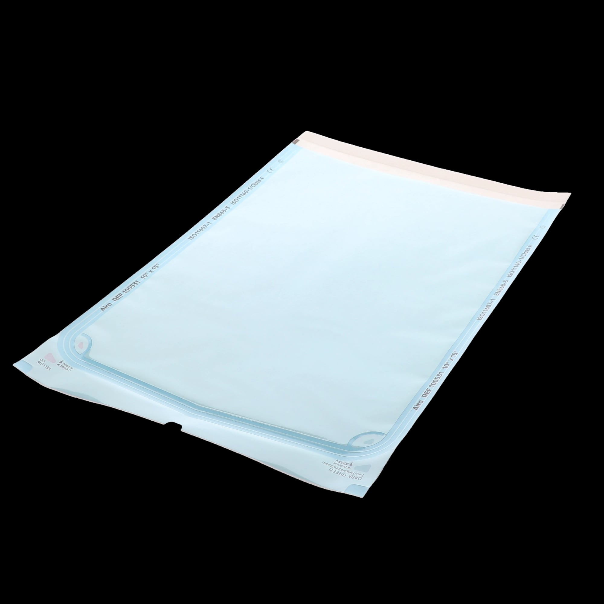 Aira Self-Sealing Sterilization Pouch, Class 4, Blue Film, 10" x 15", 200/Box, 100531
