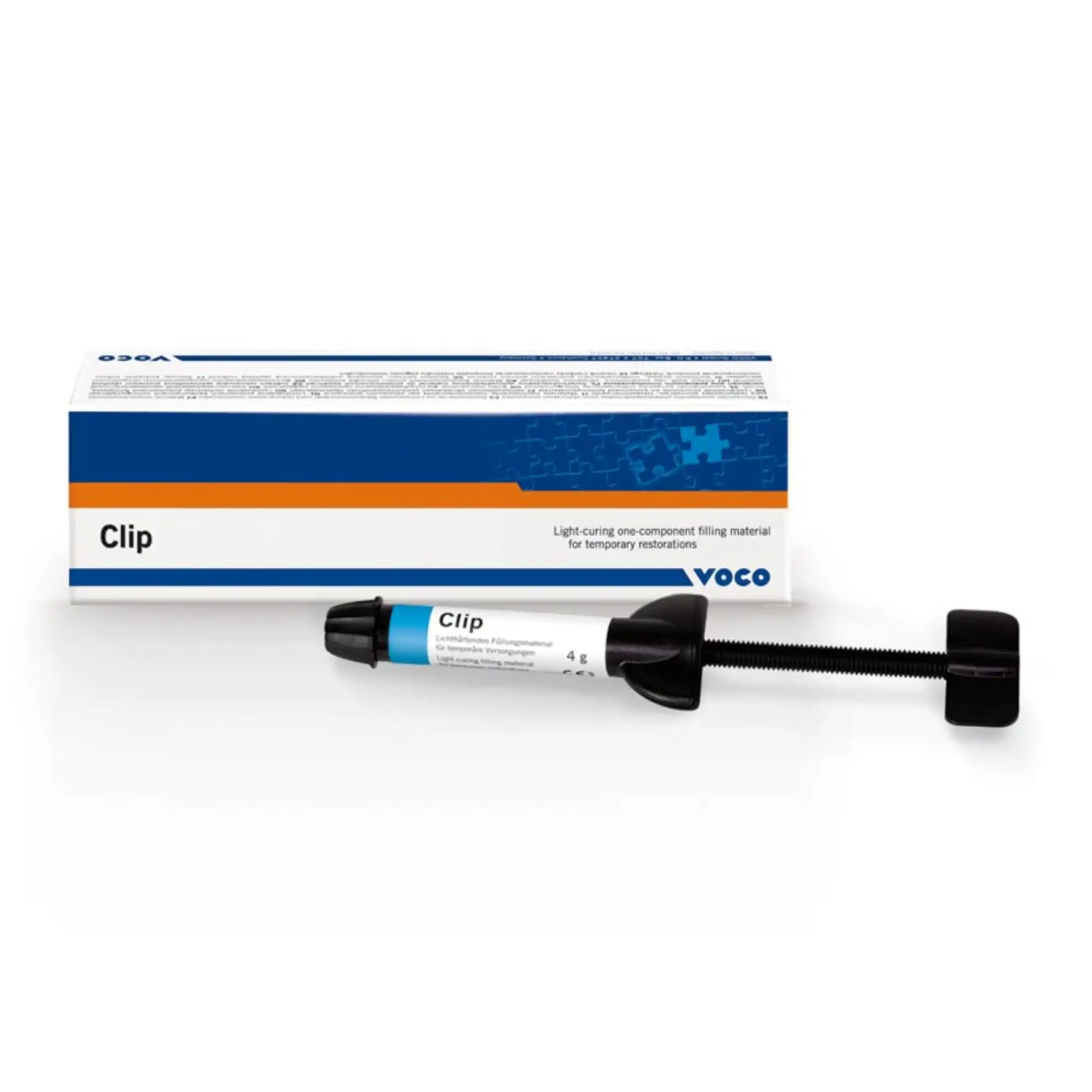 VOCO Clip Light-Cured Provisional Filling Material, 4 g Syringe, Pack of 3, 1285