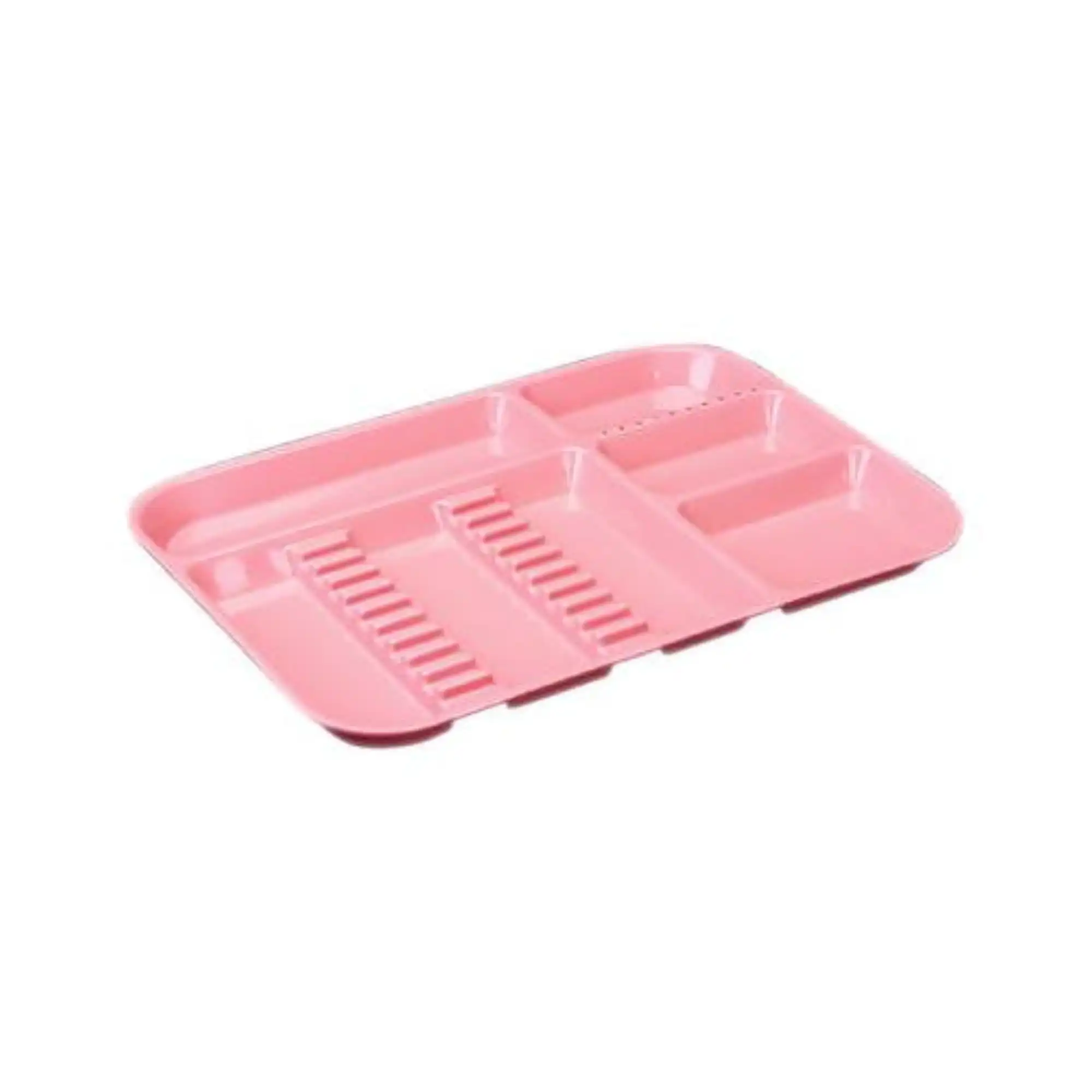 Plasdent Divided Set-Up Tray Size B (Ritter), Coral, Plastic, 13-1/2" x 9-5/8" x 7/8", 300BD6