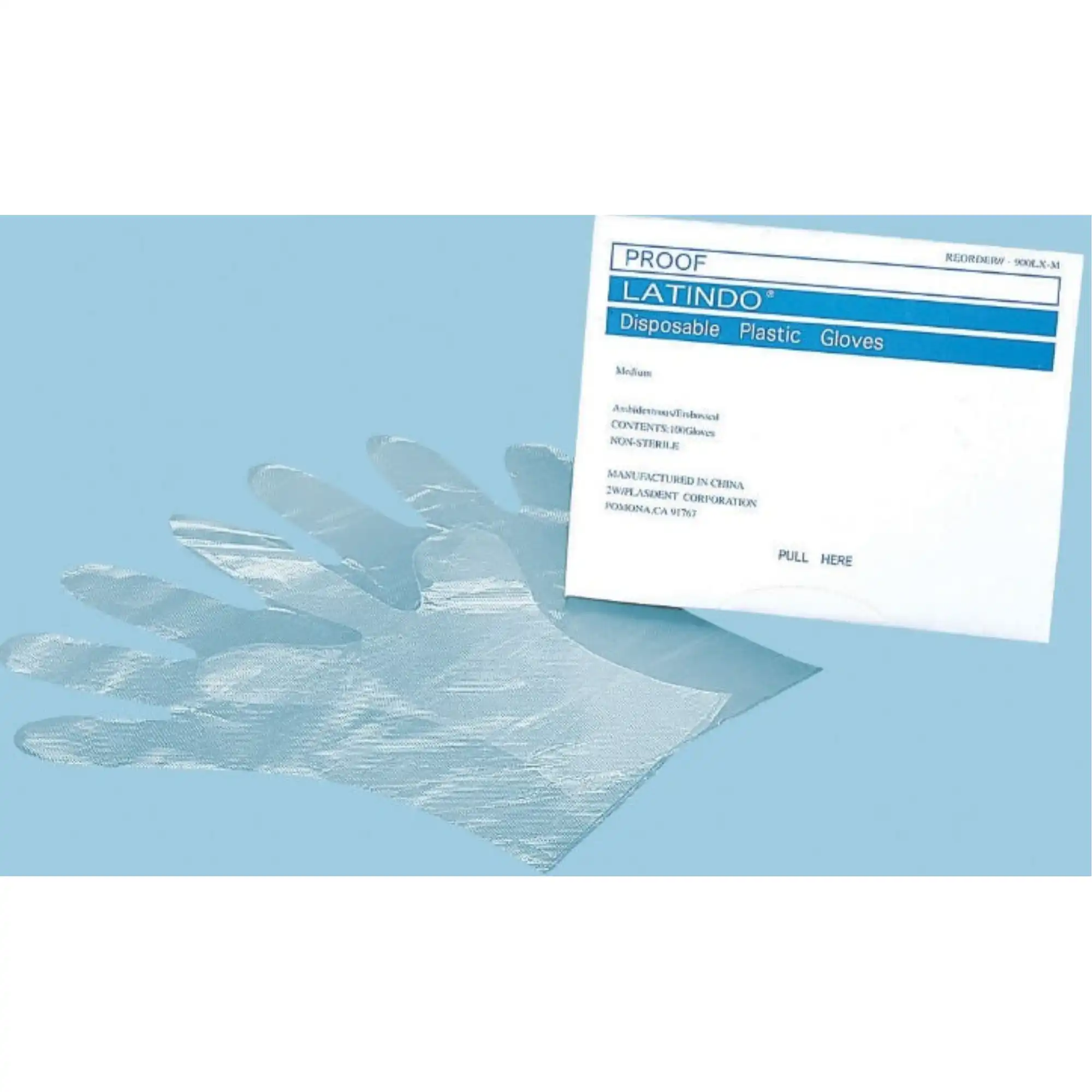 Plasdent Latindo Disposable Plastic Overgloves, Clear, Large, Ambidextrous, 100/Box, 900LX-L