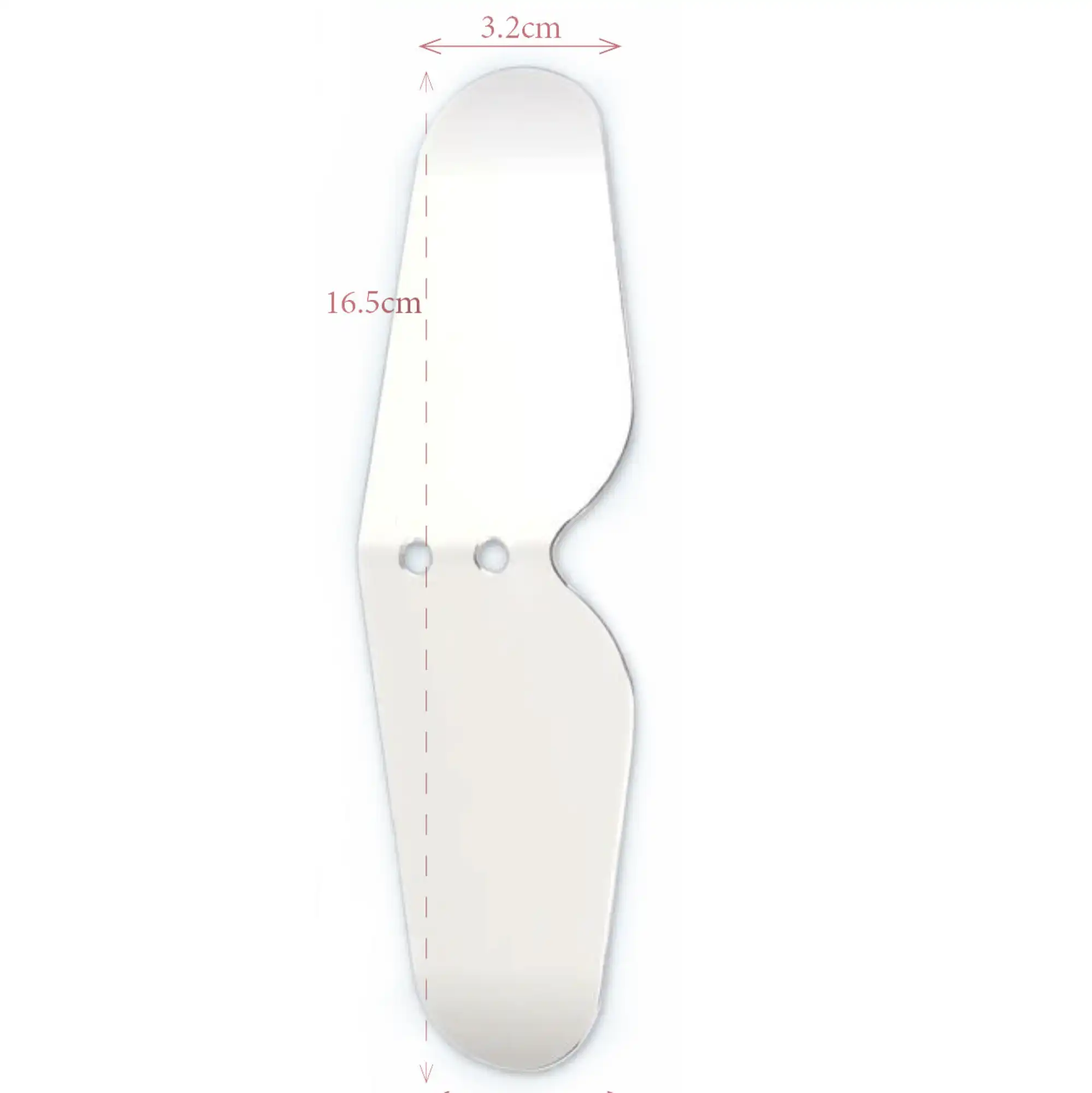 Plasdent IPM2-5NSE Angled Photography Mirror, Double-Sided, Lingual, 150° Angled, Stainless Steel, 1 1/4" x 6 1/2" x 1 1/4"