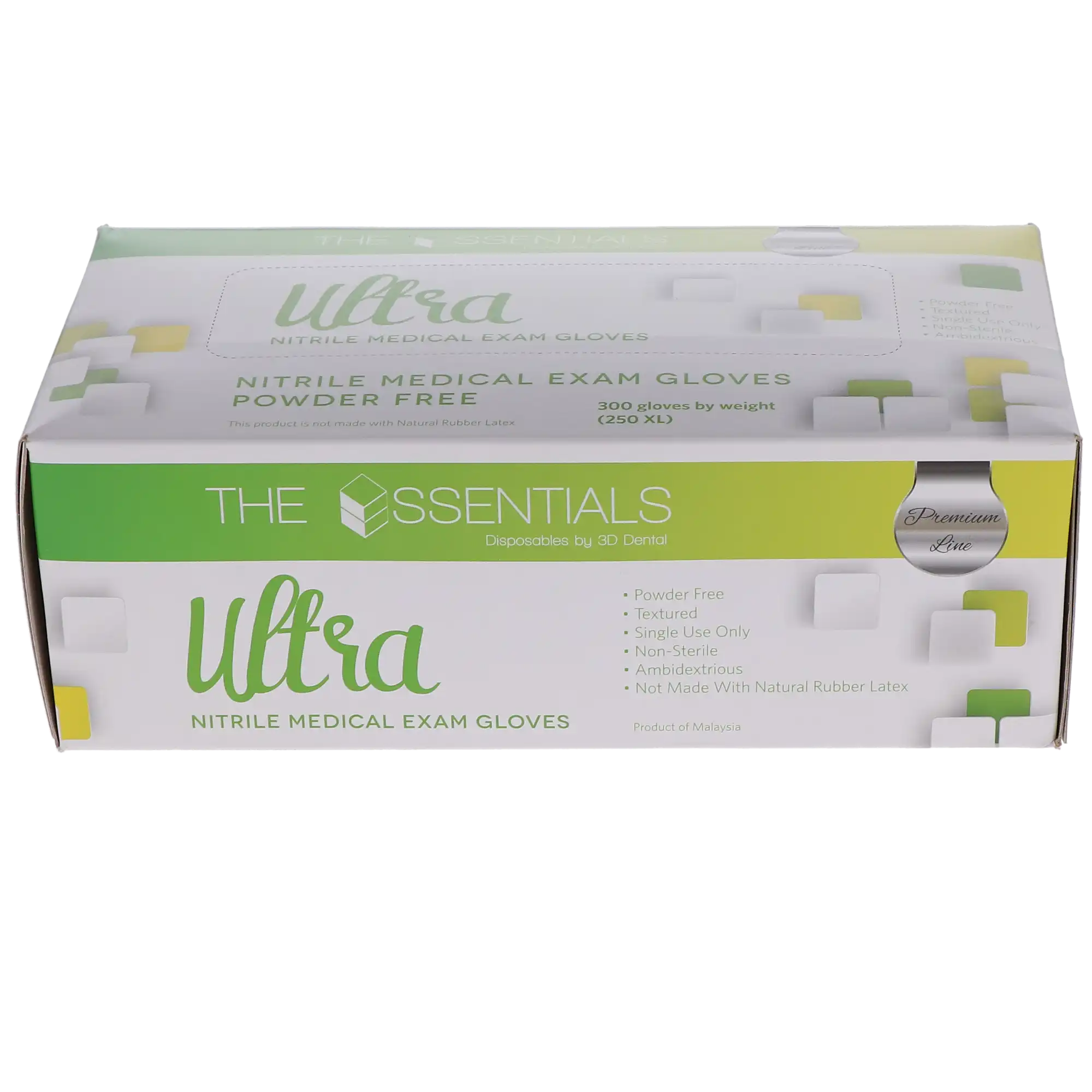 Essentials PF Ultra Nitrile Exam Gloves, Powder-Free, Non-Sterile, Medium, Blue, 300/Box, NGU300-M