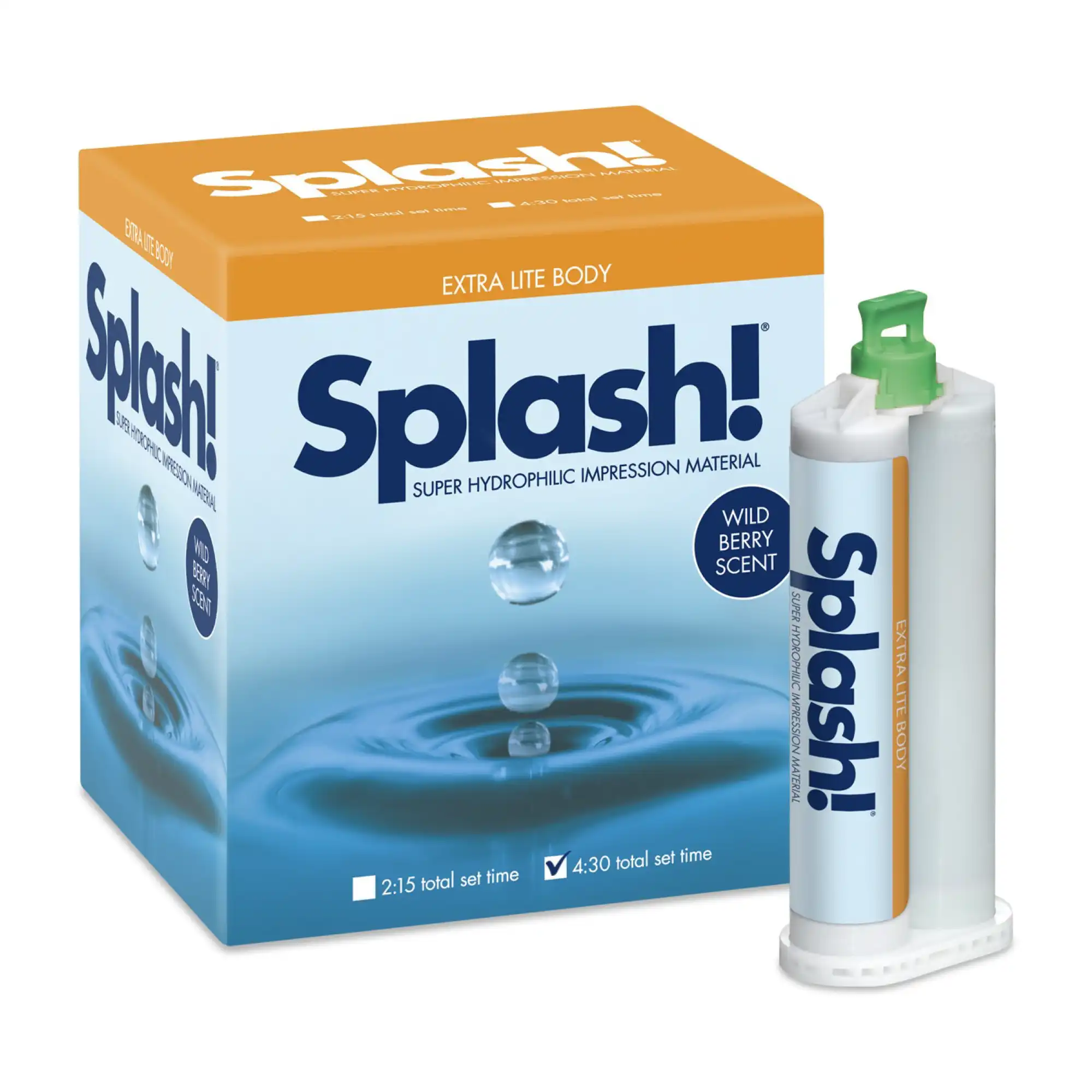 Splash! Extra Lite Body VPS Impression Material Bulk Kit, Regular Set, 48mL Cartridges, Wild Berry, 8/Pk, SPD1587