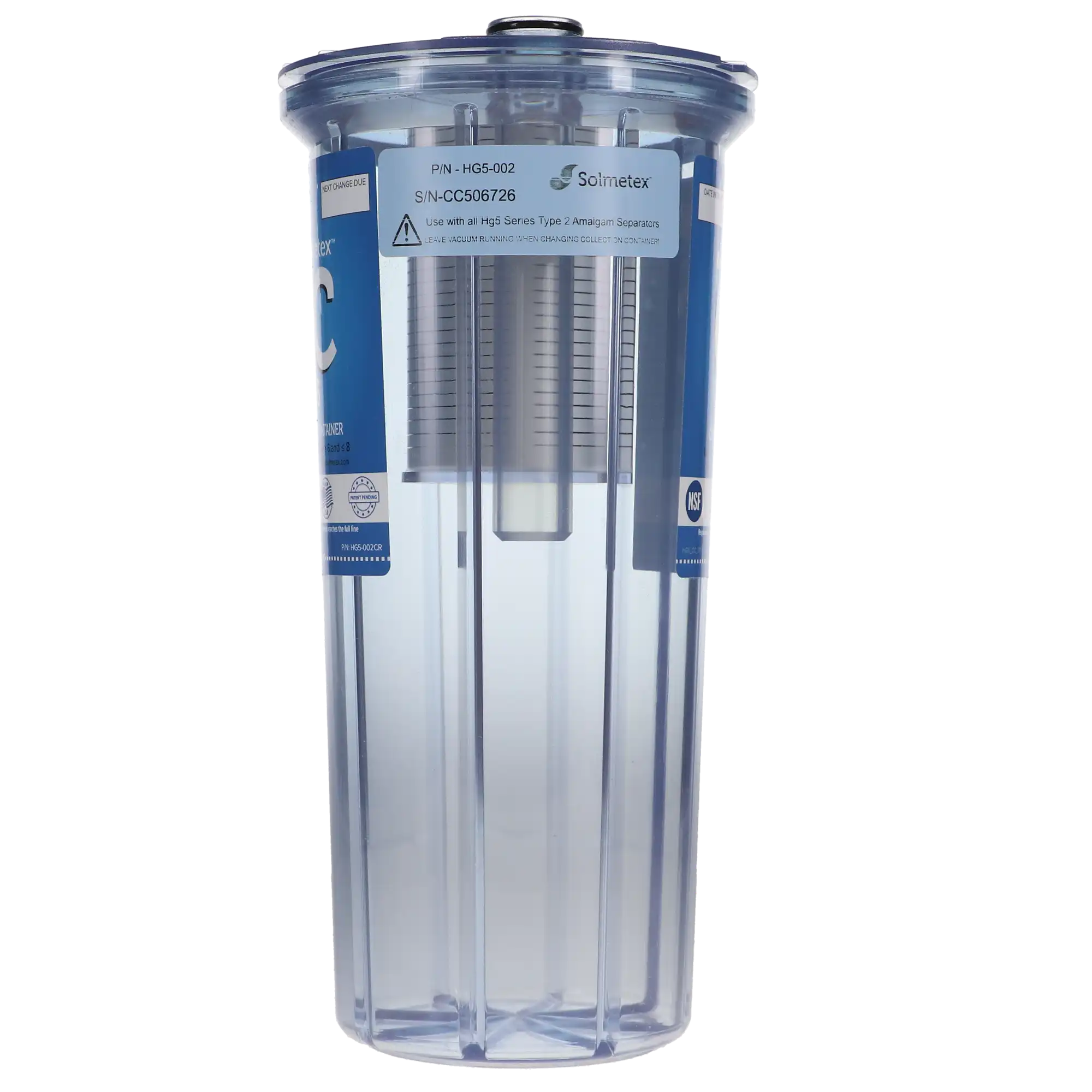 Solmetex Hg5 Legacy Replacement Collection Container with Recycle Kit, HG5-002CR