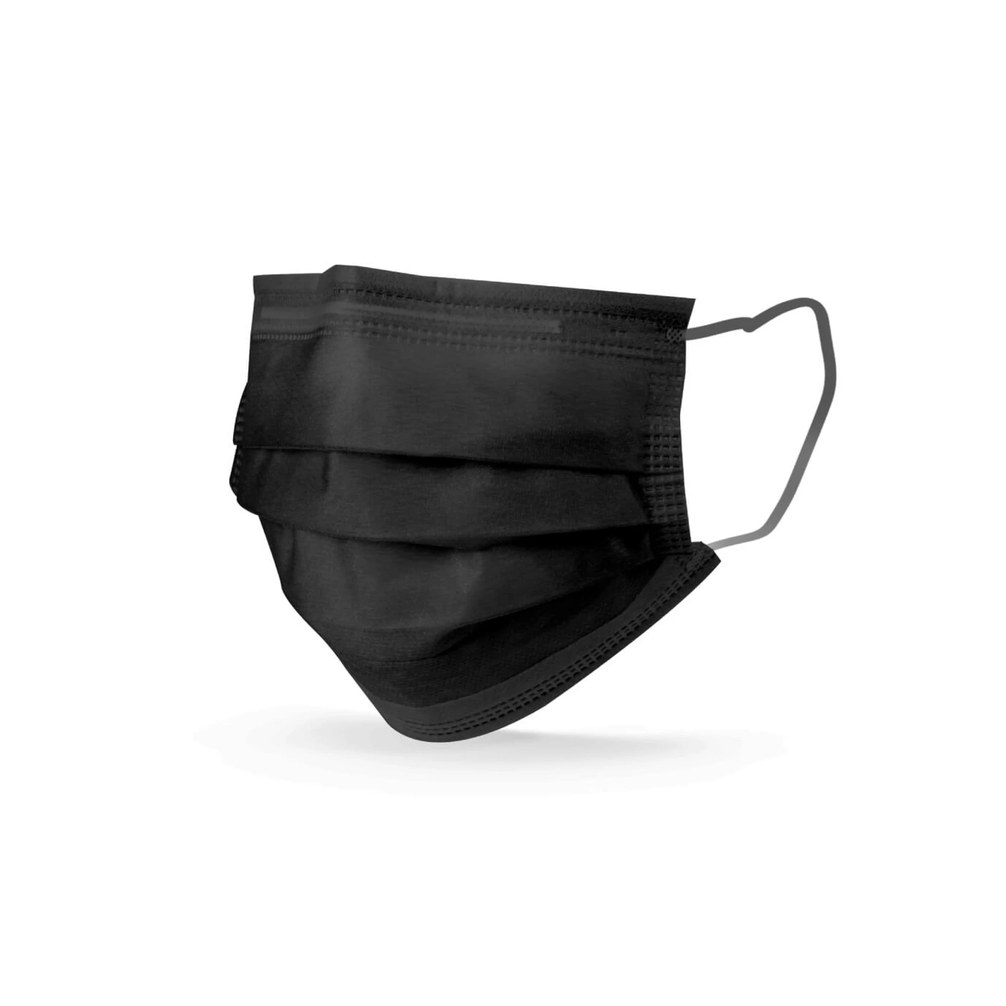 Medicom SafeMask Artisan Procedure Earloop Face Mask, Level 3, Black, 50/Bx, 221492