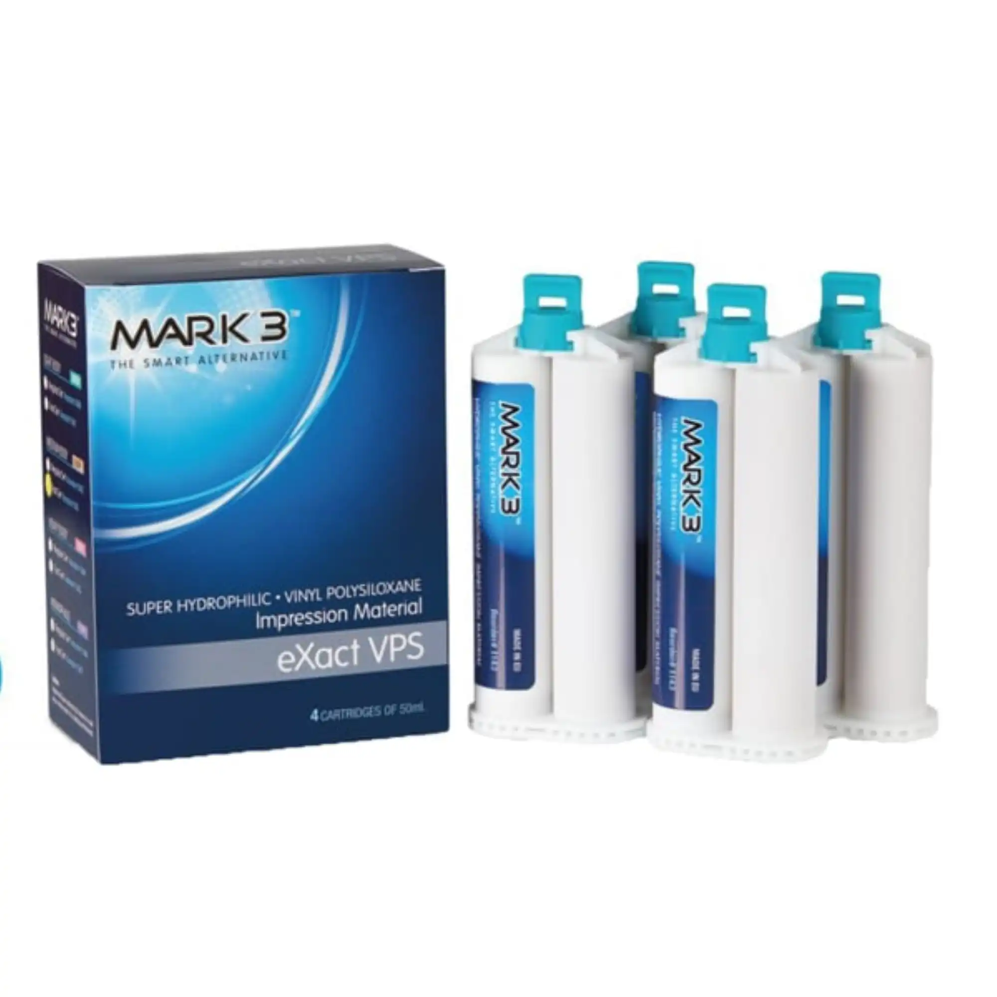 Exact VPS Impression Material, Monophase Fast Set, 4 x 50 mL Cartridges, 1147