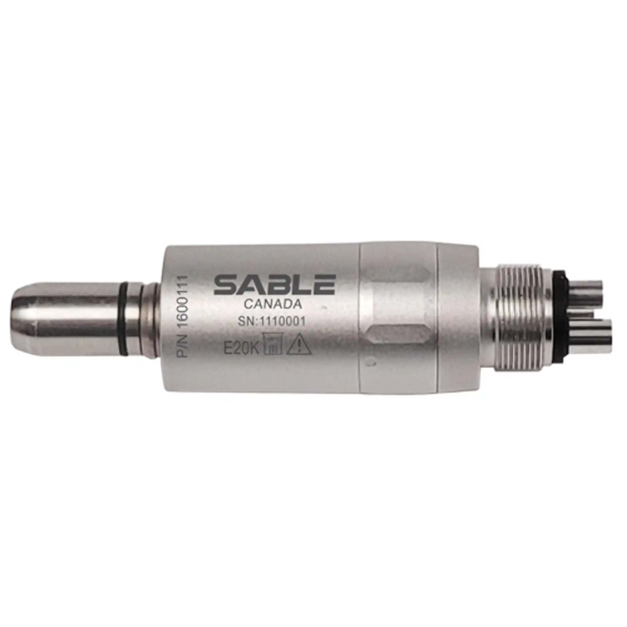 Sable Industries 20K Mini Air Motor, E-Type & 4-Hole Midwest Connection, 20,000 RPM, 1600111